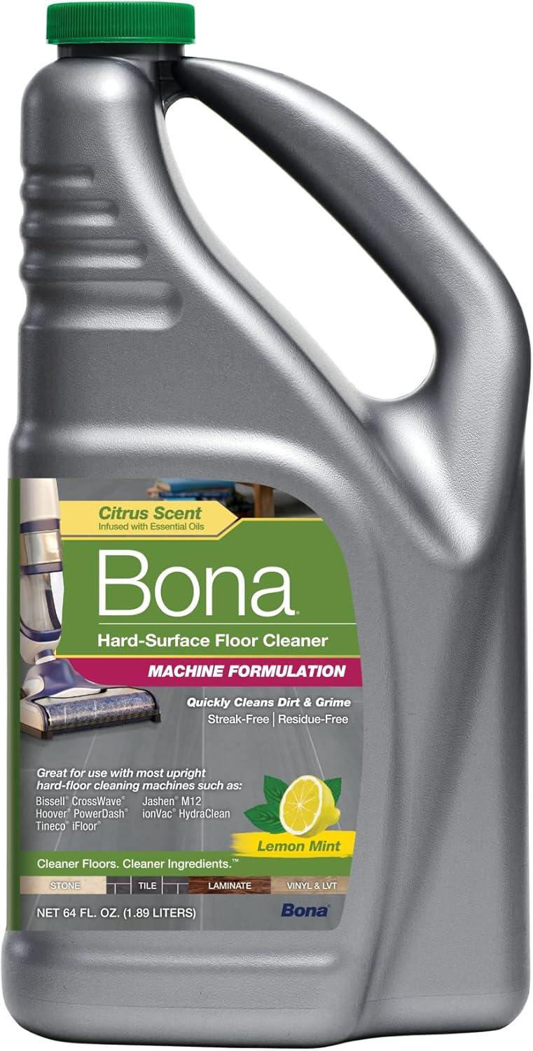 Bona® Hard-Surface Floor Cleaner - Hard-Floor Cleaning Machine Formulation, Lemon Mint, 64 fl oz