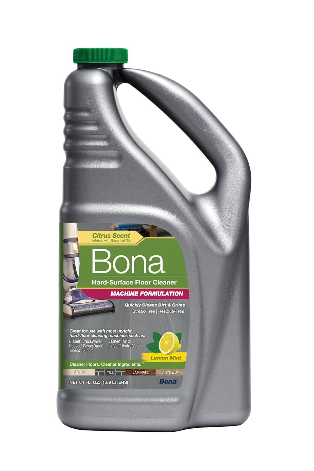 Bona® Hard-Surface Floor Cleaner - Hard-Floor Cleaning Machine Formulation, Lemon Mint, 64 fl oz