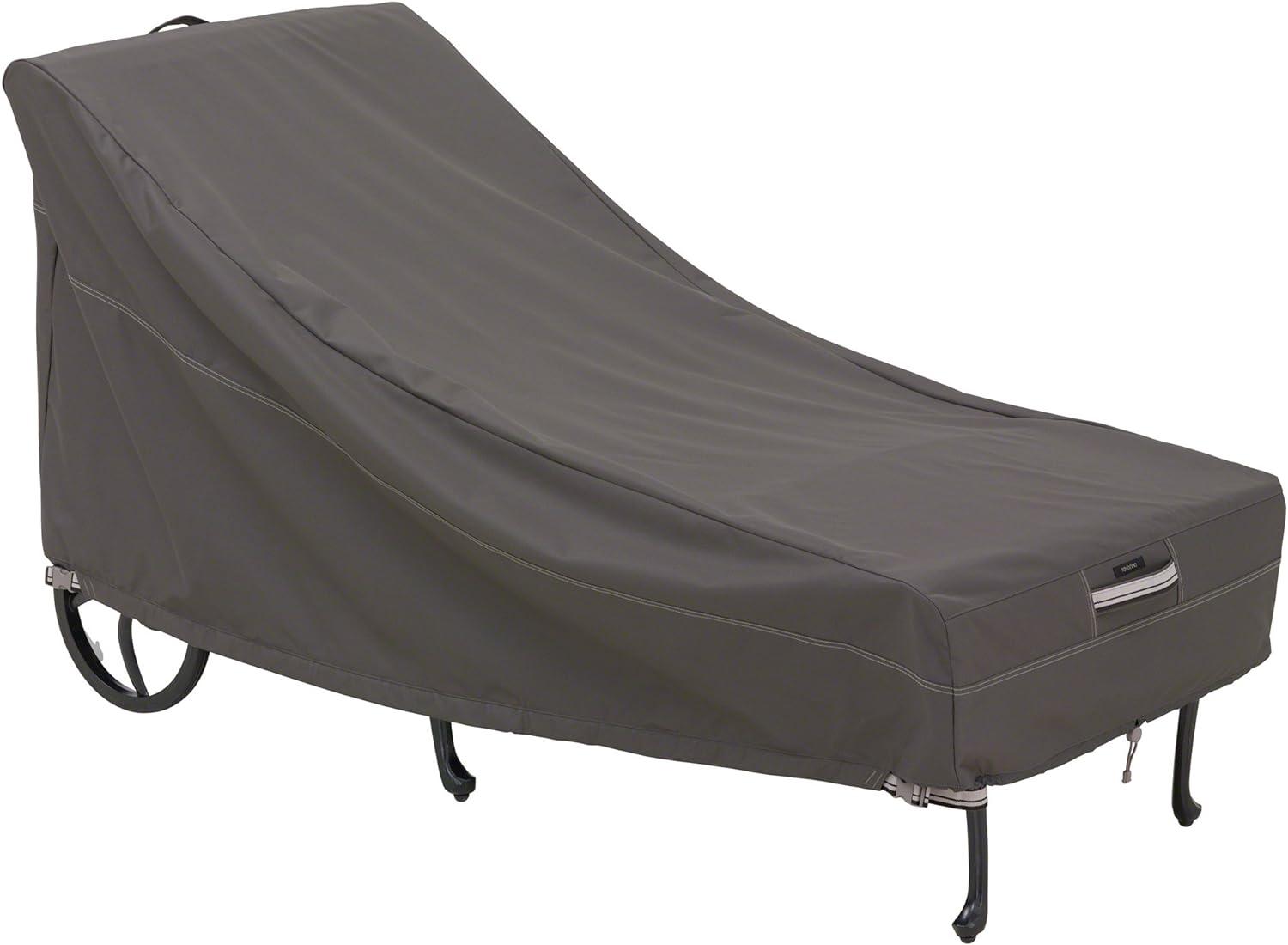 Ravenna Water-Resistant Gray Polyester Patio Chaise Lounge Cover