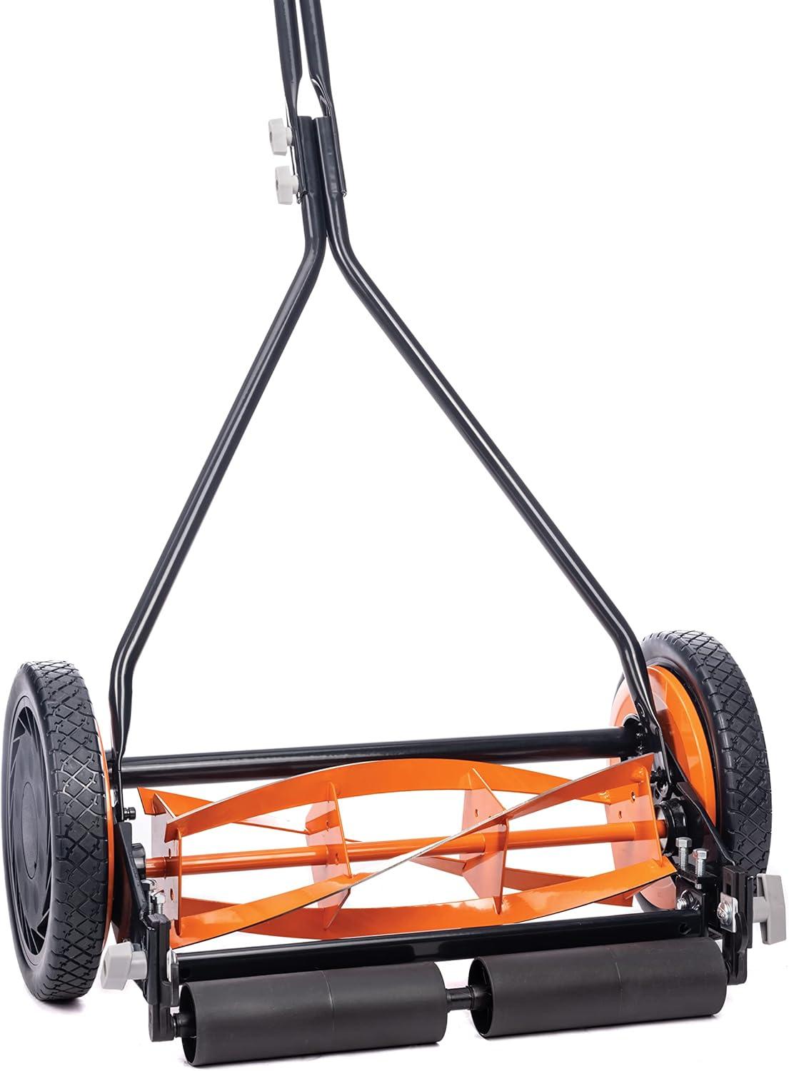 16 in. 4-Blade Manual Walk Behind Reel Lawn Mower