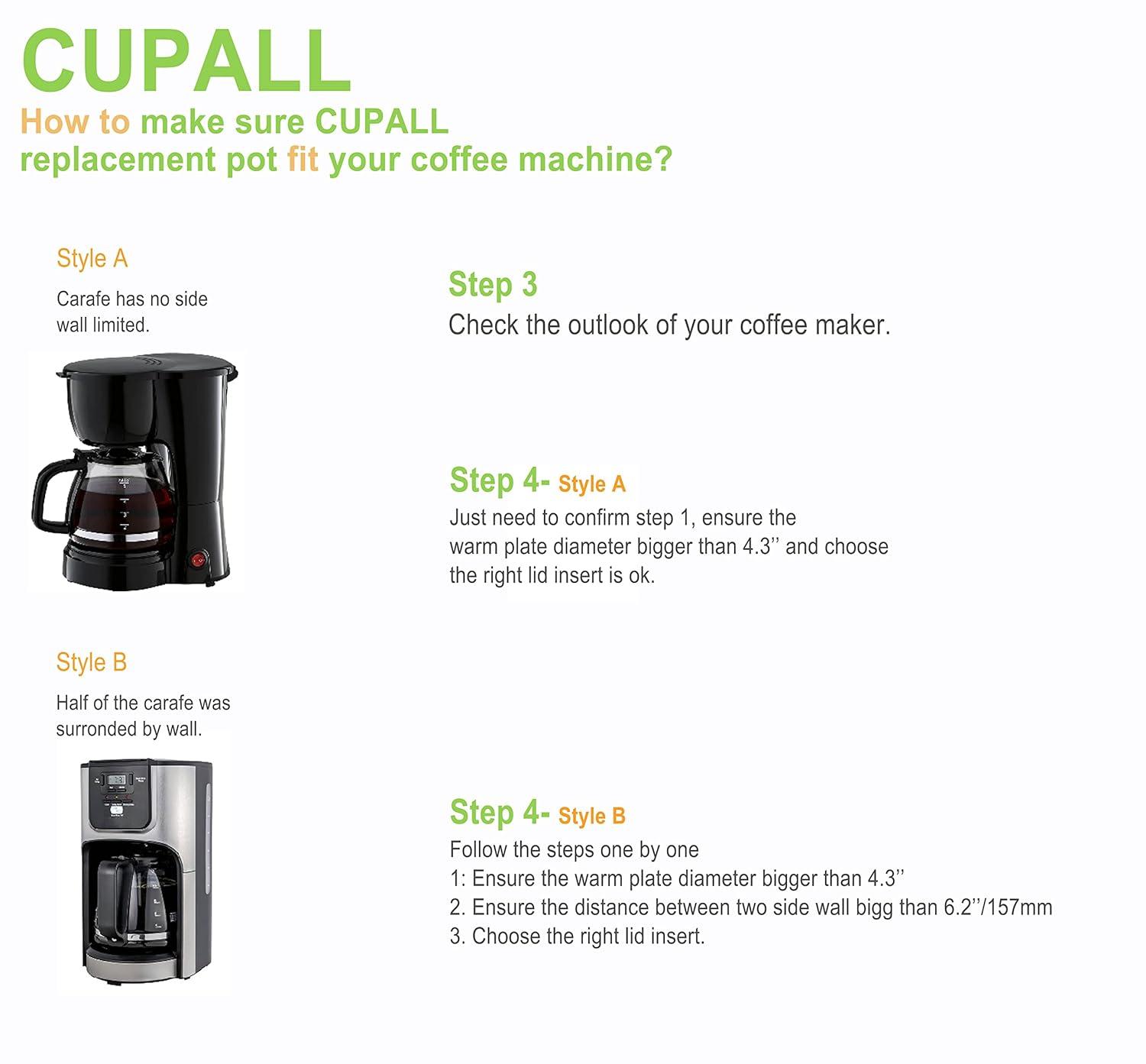 Glass Coffee pot replacement for Keurig K-DUO Essentials 5000 Coffee Maker
