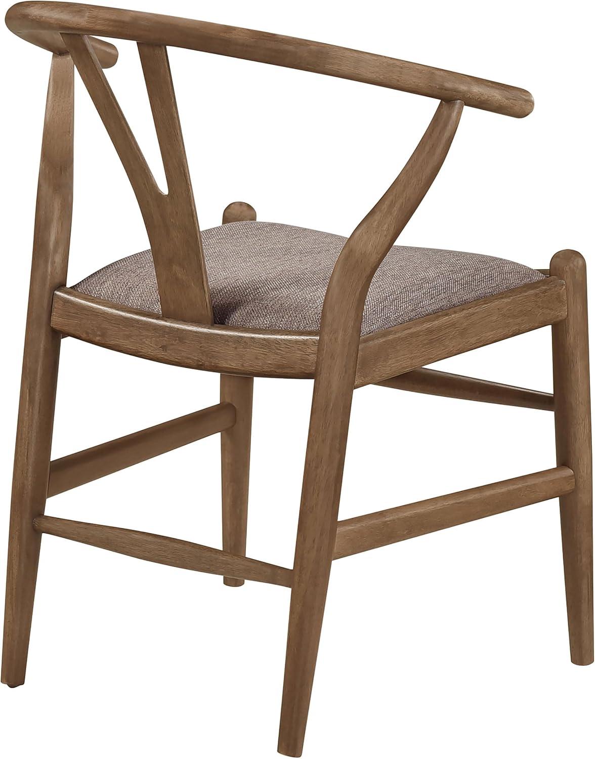 Dinah Danish Y-Shaped Back Dining Side Chair Walnut And Brown (Set Of 2)