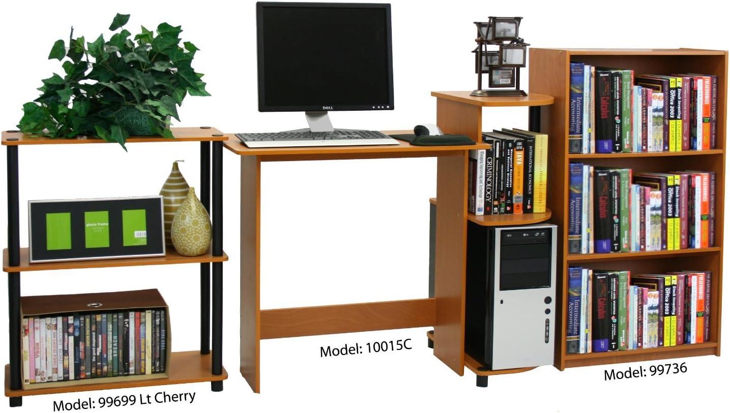 Furinno 3-Tier Decorative Bookshelf Open Multipurpose Shelf Bookcase Freestanding Display Rack with Classic Tube,Beech/White