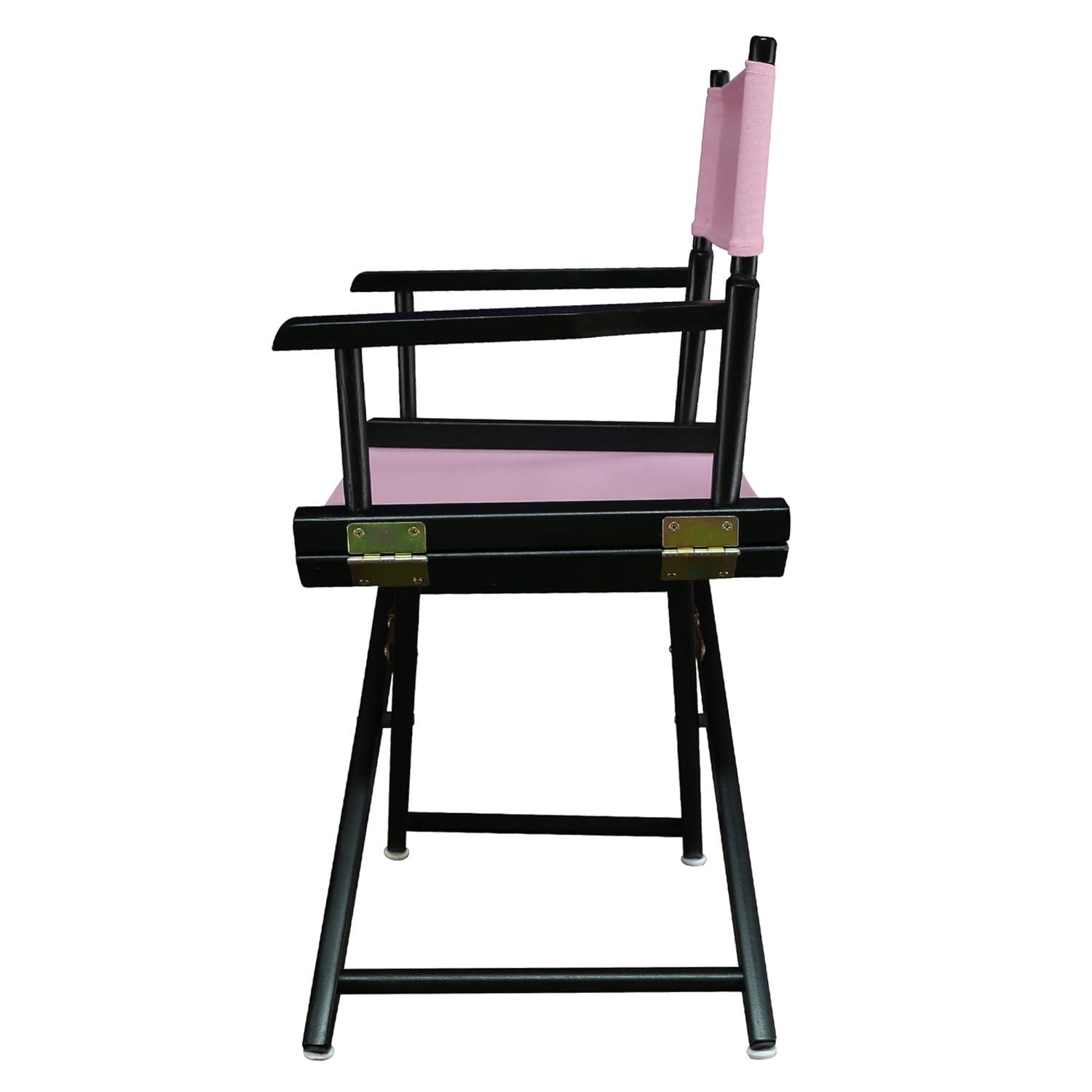 "18" Director's Chair Black Frame-Pink Canvas"