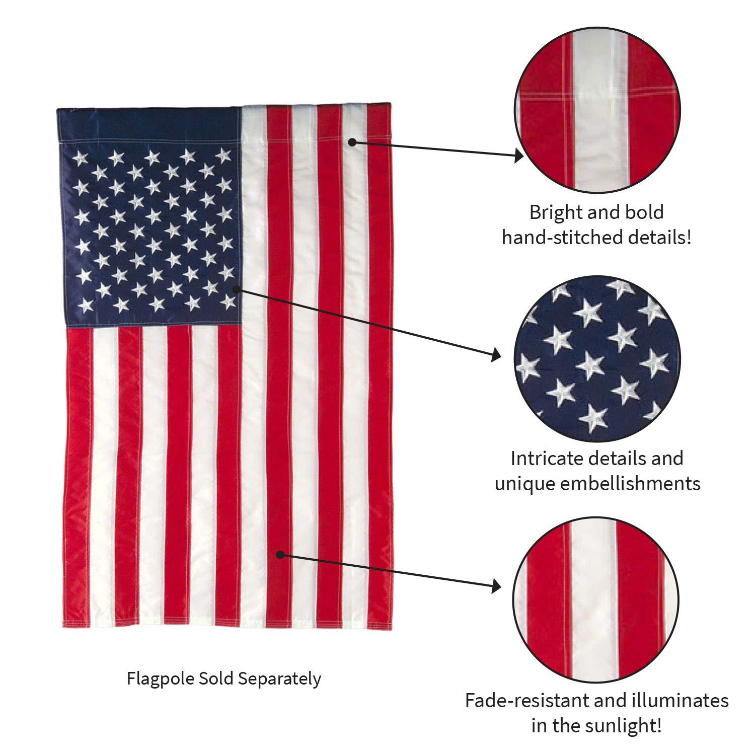 Double Sided 18'' H x 12.5'' W Nylon Independence Day Garden Flag