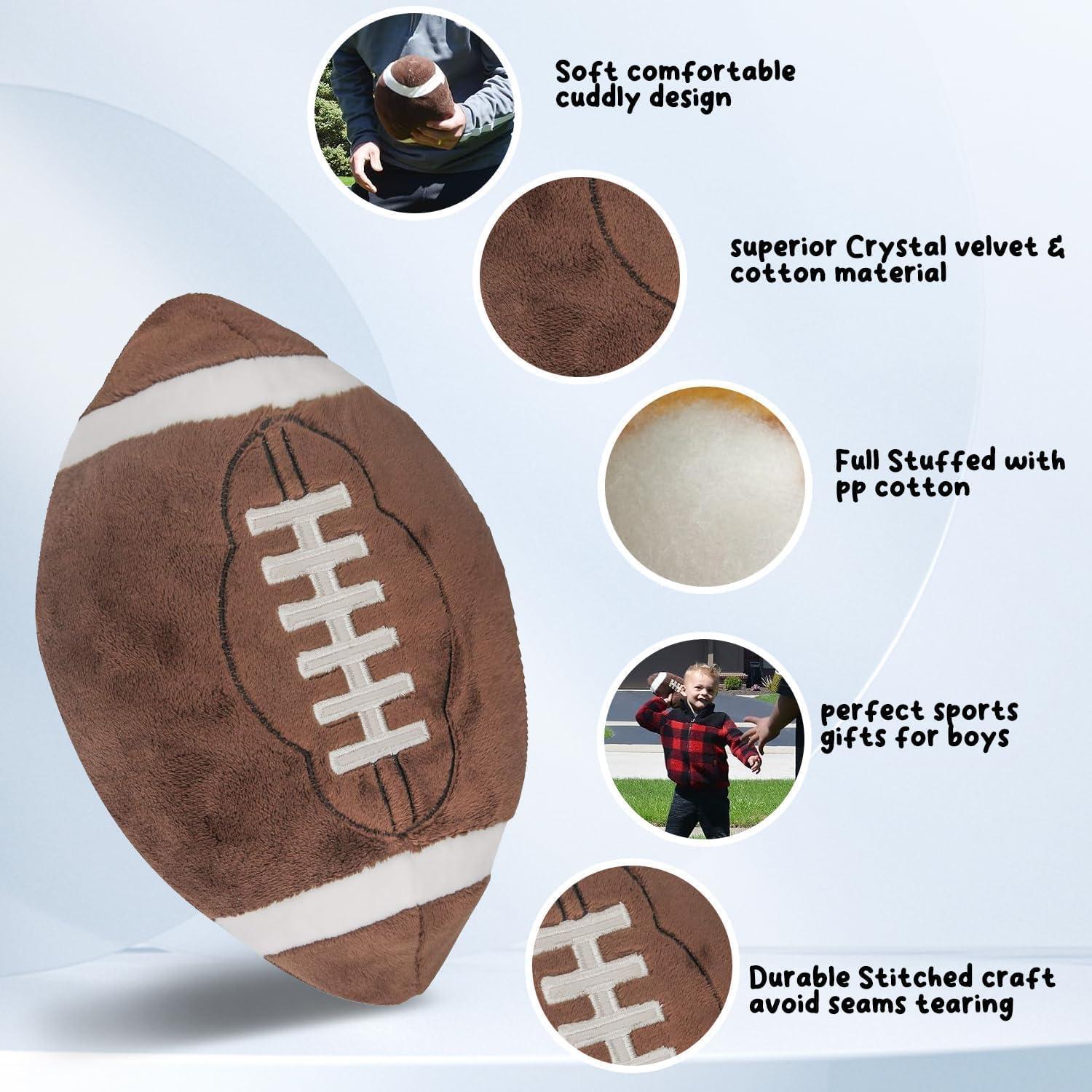 CatchStar Baby Football Plush Toys: Boy Stuffed Sports Throw Pillows Stuff Balls