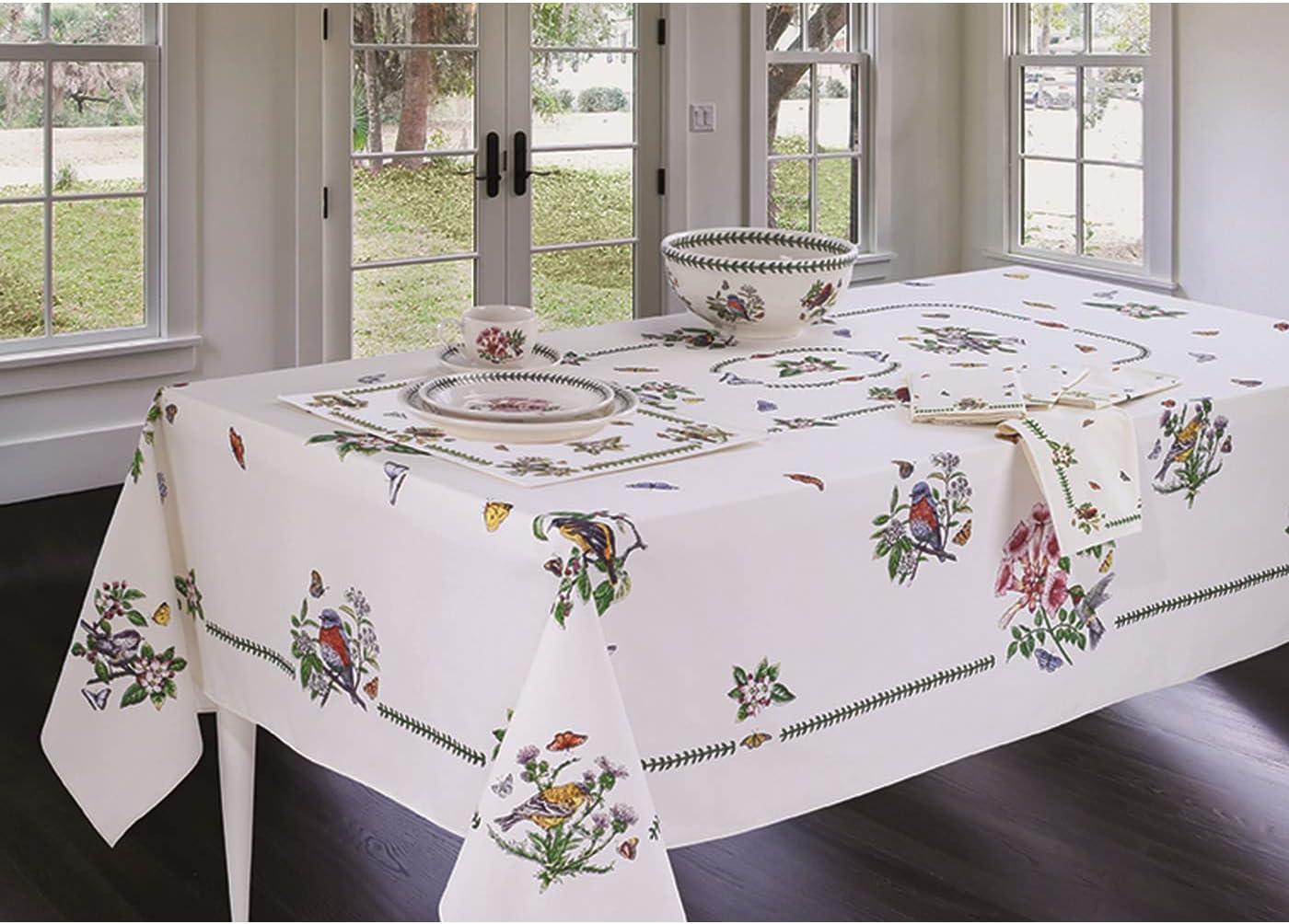 Botanic Birds Multicolored Cotton Polyester Tablecloth