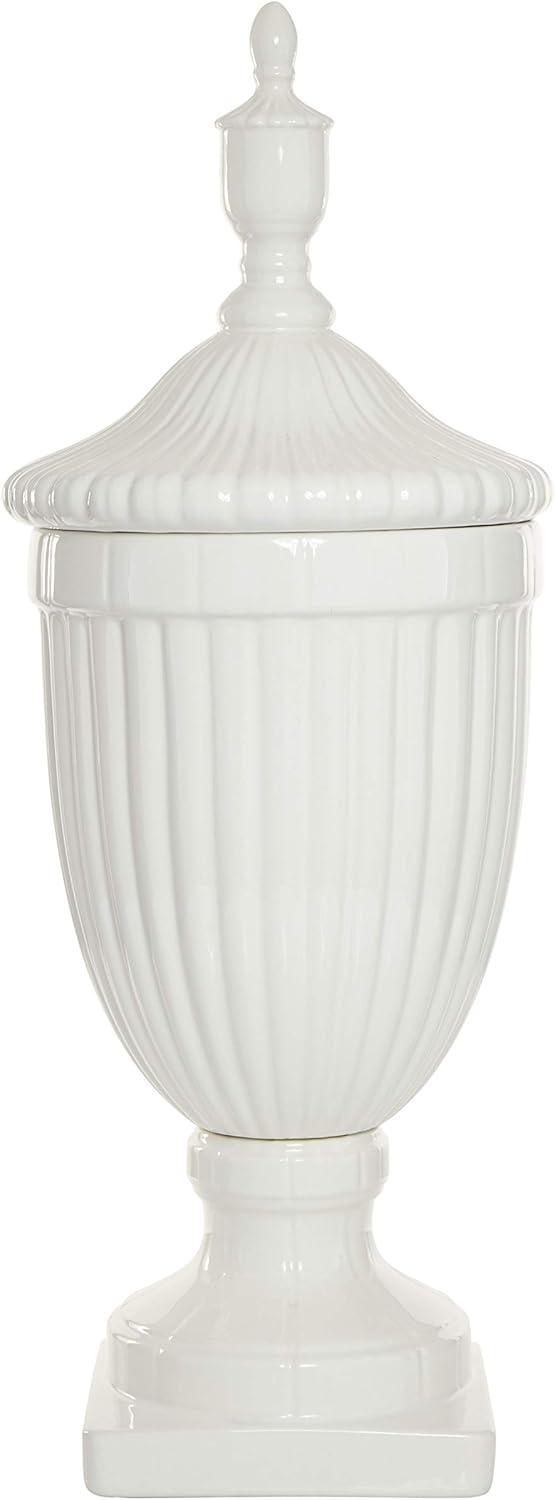 26" Modern Ceramic Urn Vase White - Olivia & May: Large Tabletop Decor, Novelty Design