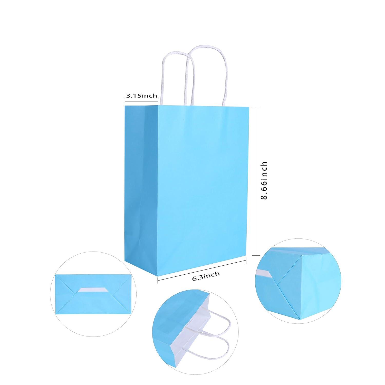 BagDream 24 Pack Rainbow Gift Bags with Handles, 6 Colors Small Party Favor Bag Goodie Bags for Kids Birthday, Party Favors, Birthdays & Celebrations, 5.25x3.75x8"