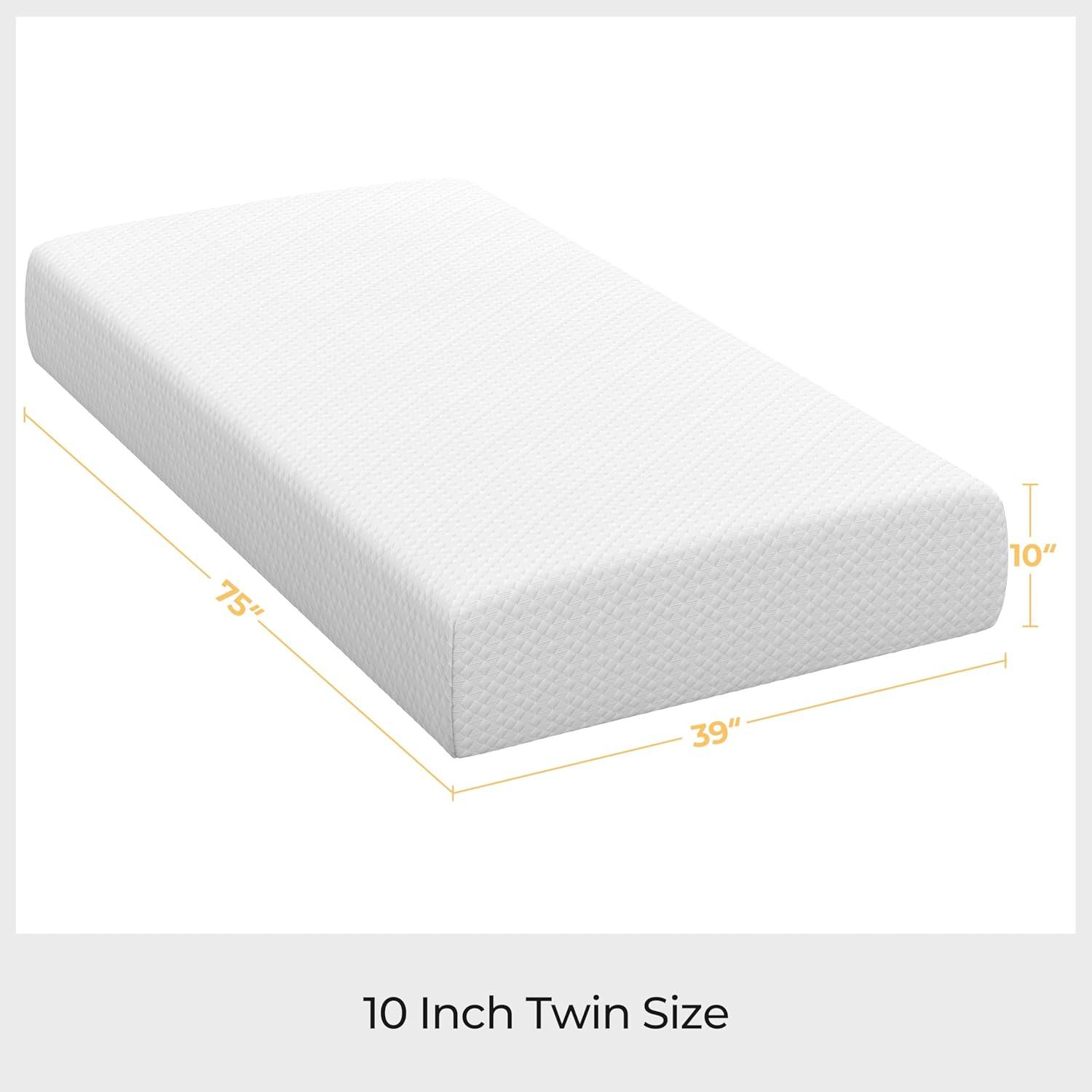 Renwick 10'' Cooling Gel Memory Foam Mattress with Green Tea Scent, Medium Firm, Twin Size