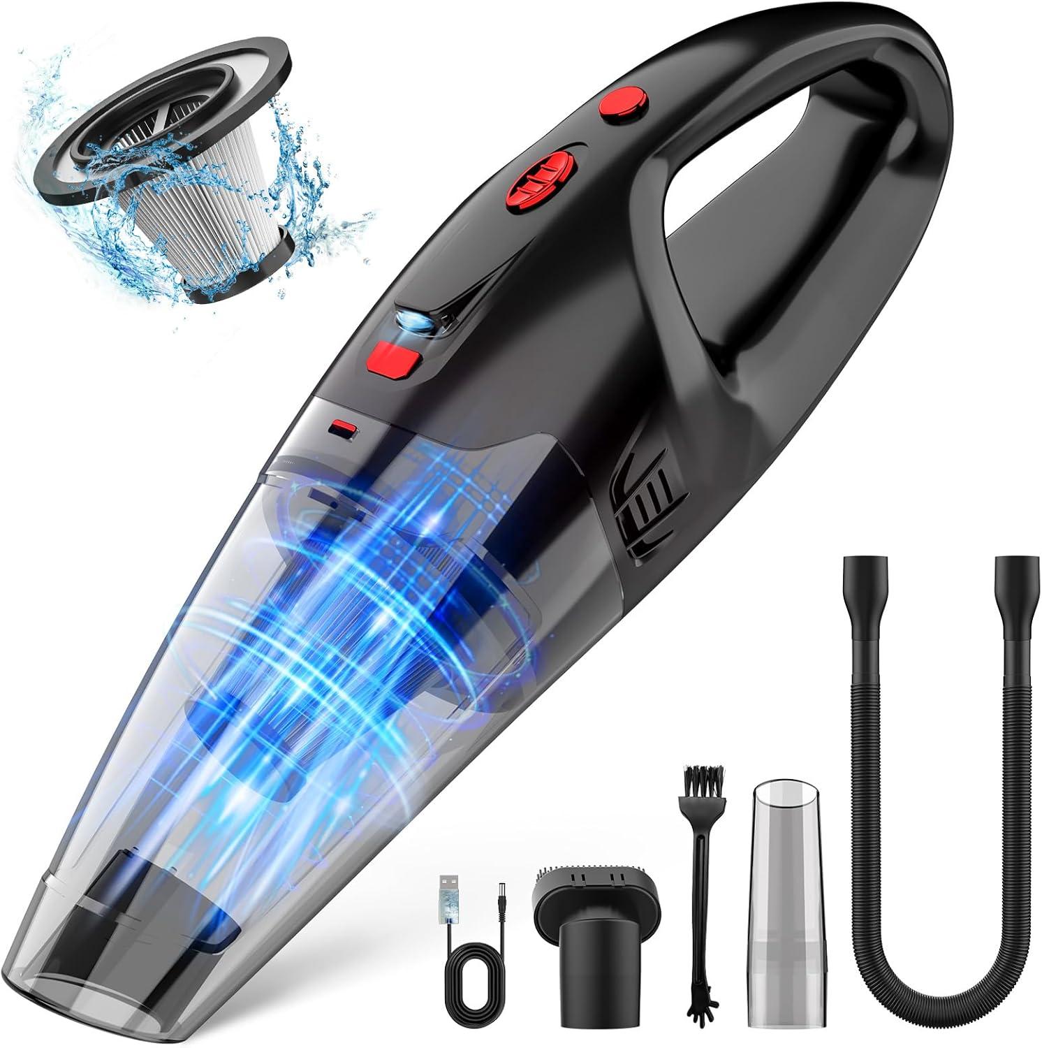Handheld Vacuum Cordless Rechargeable, Dust Busters Cordless Rechargeable With LED, USB Charge, 1.65Lbs Hand Vacuum, Hand Vacuums For Car/Home/Pet
