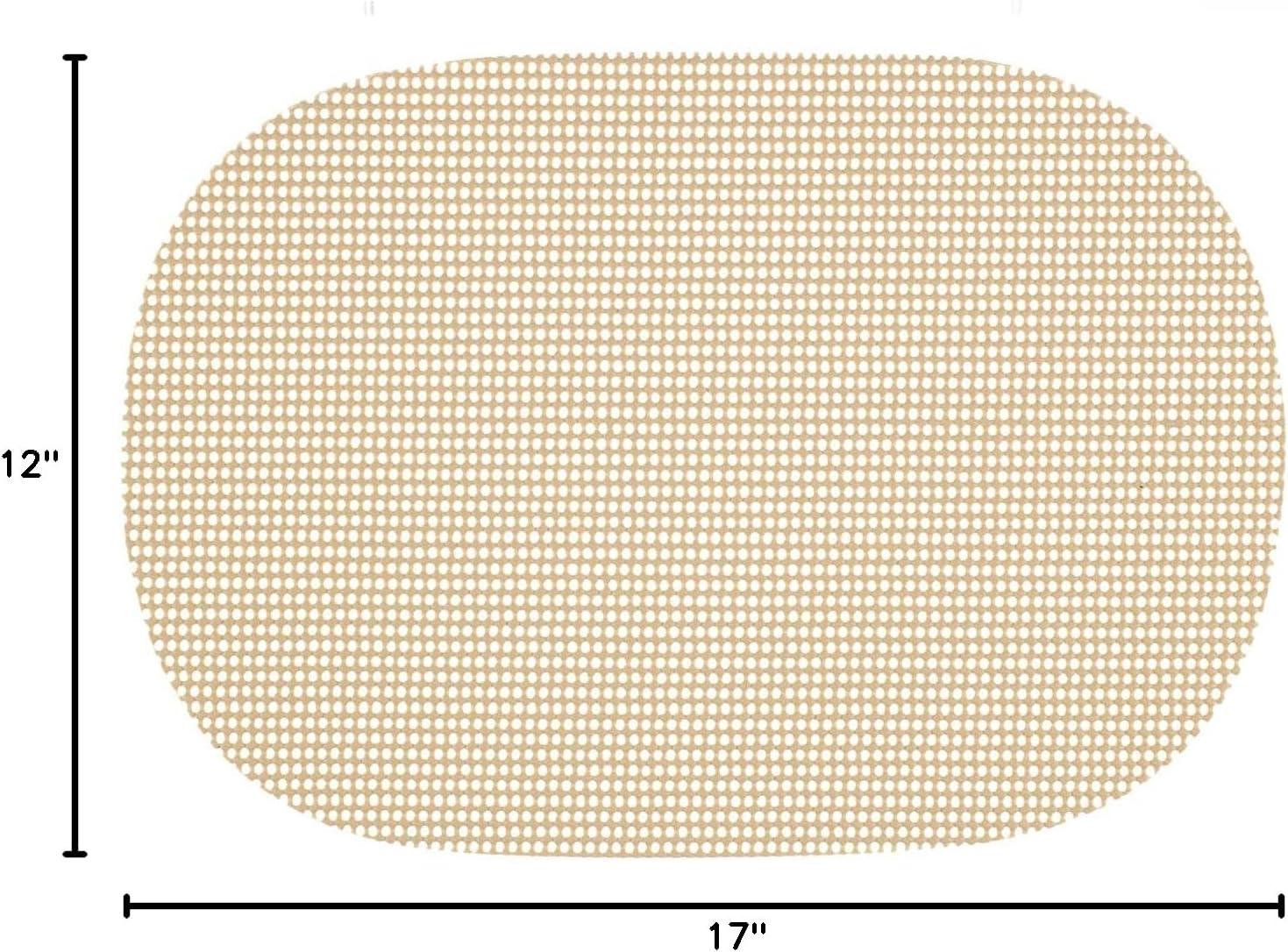 Kraftware Fishnet Oval Placemat 17"x12" (Set/6) Add Fun and Color to your Outdoor Dining – Real Jute Material – Ivory