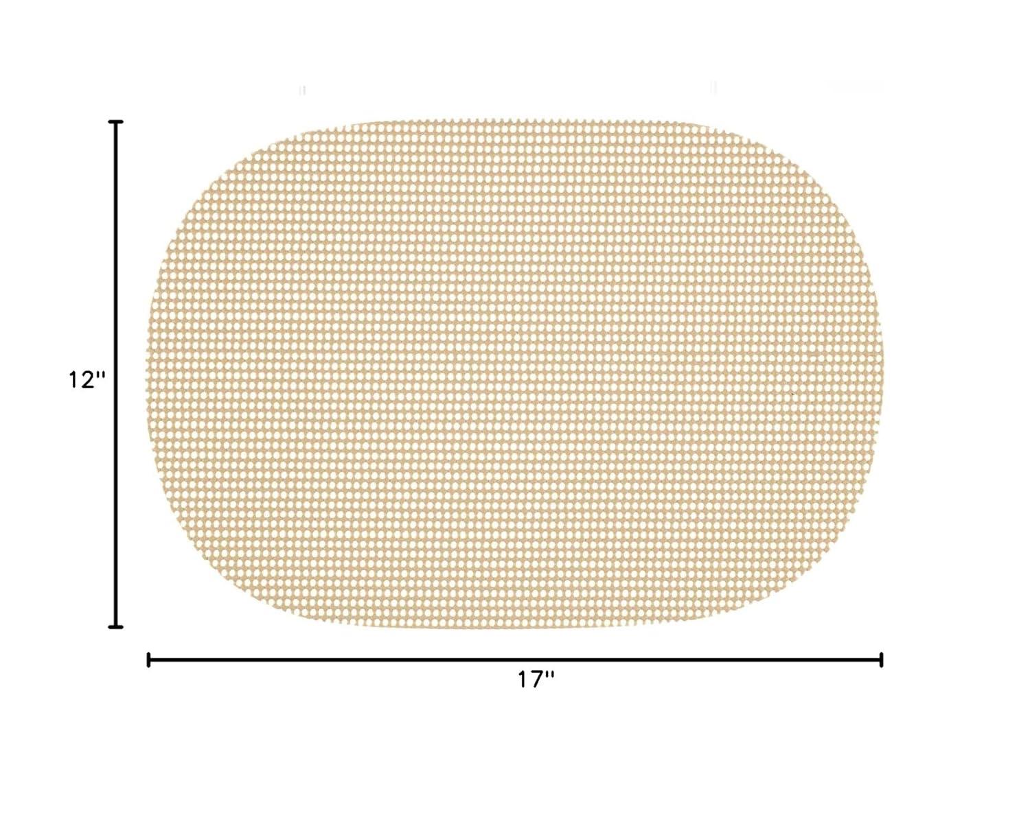 Kraftware Fishnet Oval Placemat 17"x12" (Set/6) Add Fun and Color to your Outdoor Dining – Real Jute Material – Ivory