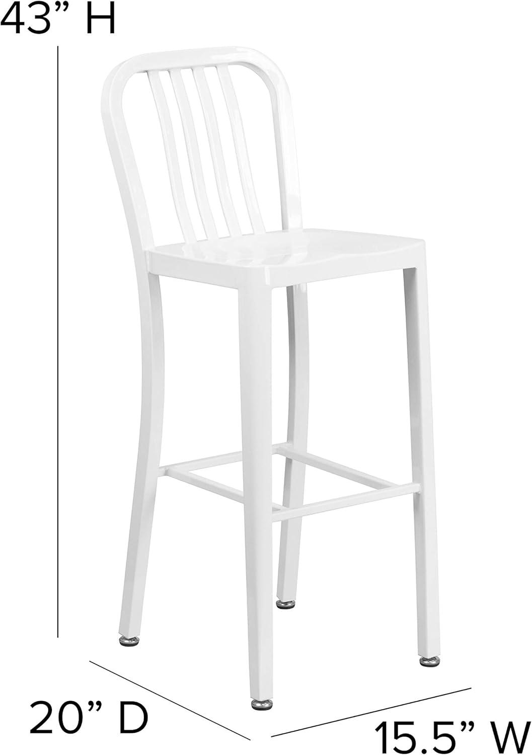 Flash Furniture Commercial Grade 30" High Metal Indoor-Outdoor Barstool with Vertical Slat Back