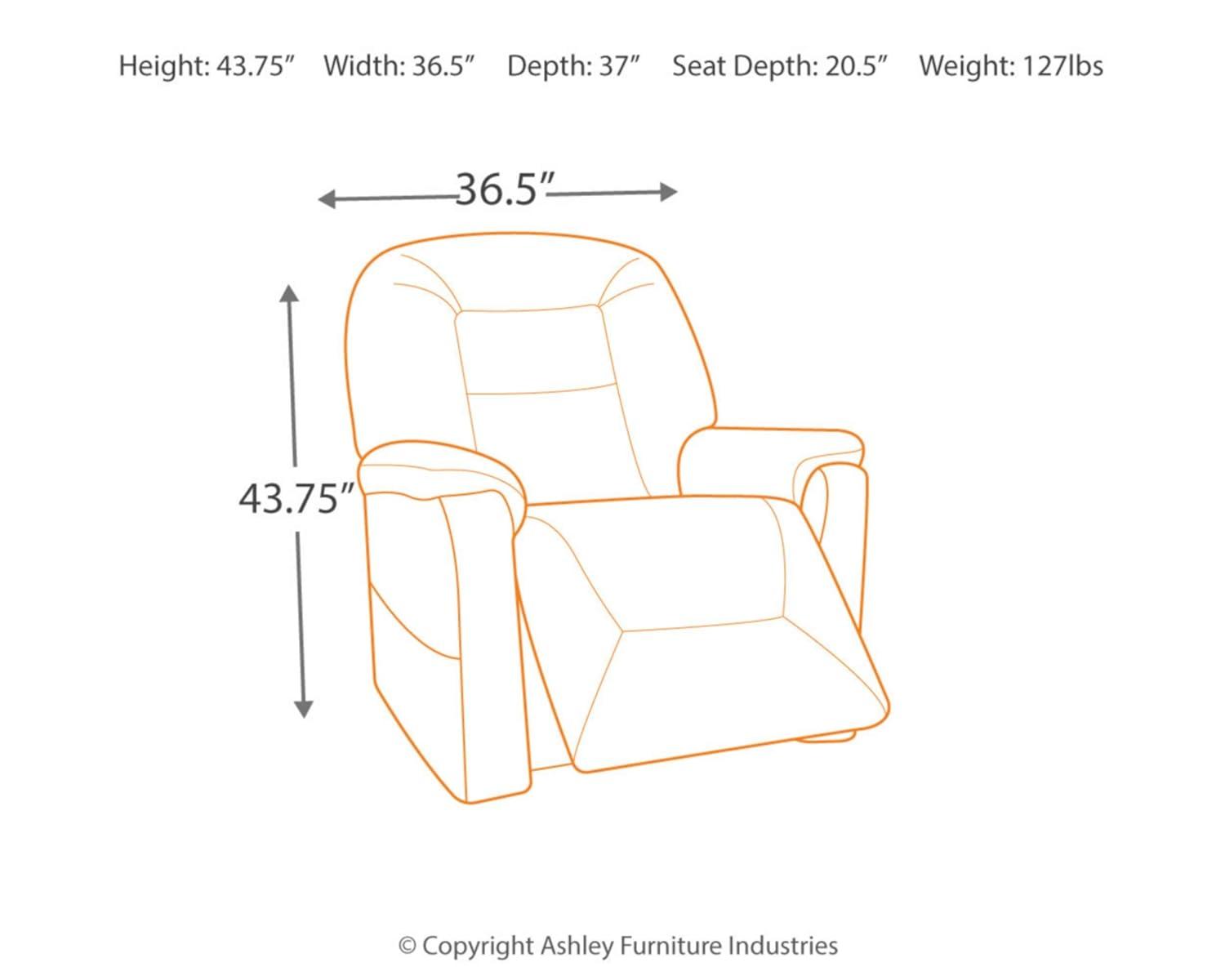 Signature Design by Ashley Contemporary Samir Power Lift Recliner  Coffee
