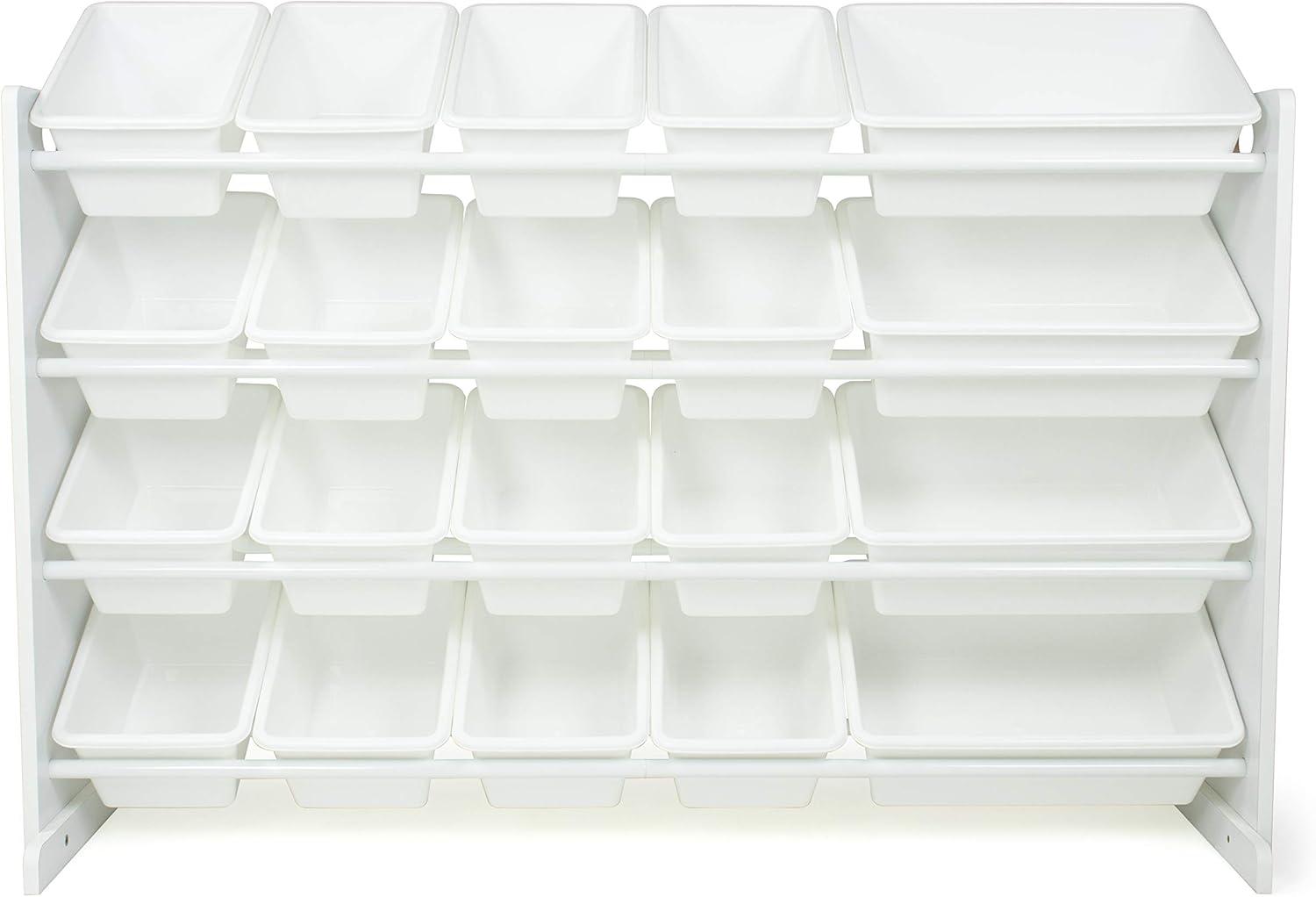 Cambridge Extra Large Kids' Toy Storage Organizer with 20 Storage Bins White - Humble Crew: MDF Bin Shelves, 4 Shelves