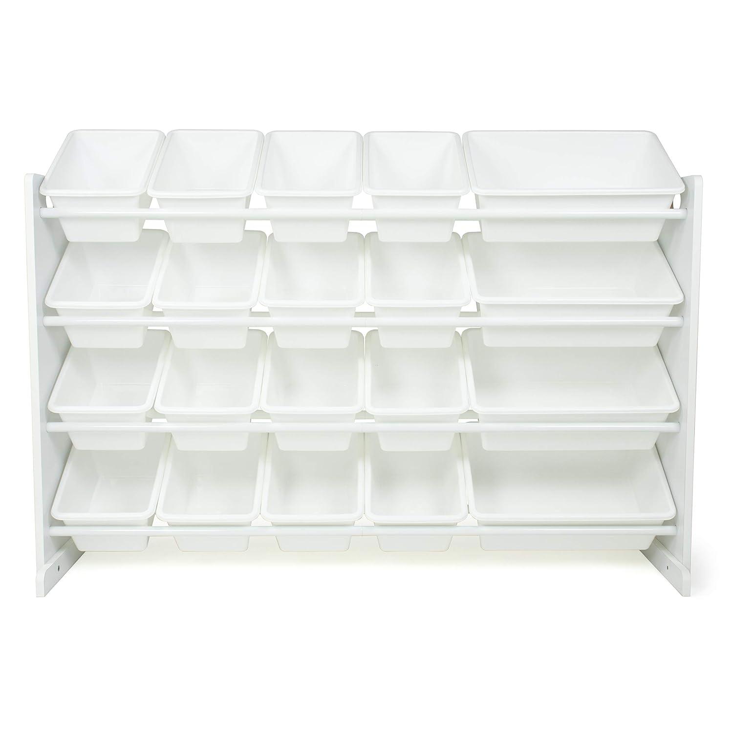 Cambridge Extra Large Kids' Toy Storage Organizer with 20 Storage Bins White - Humble Crew: MDF Bin Shelves, 4 Shelves