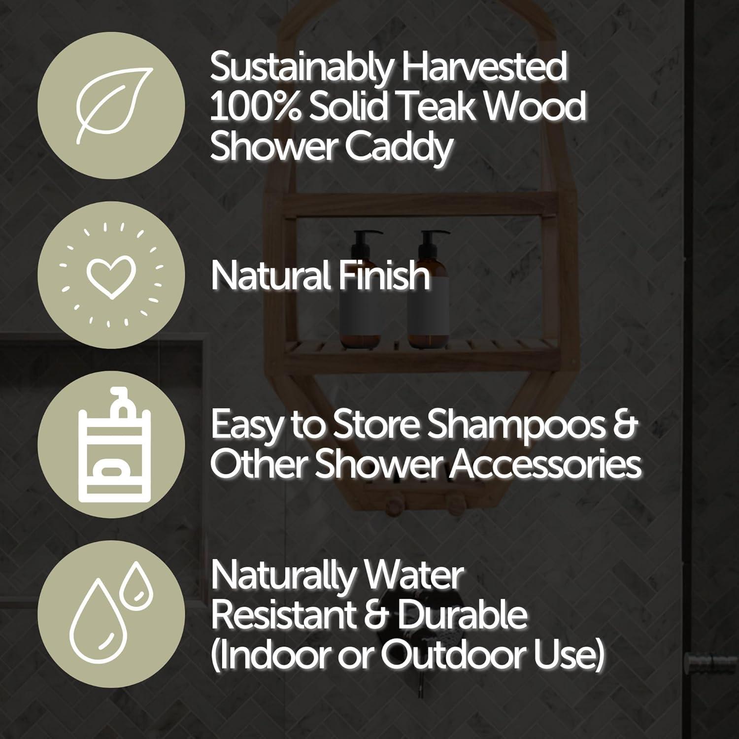 Nordic Teak Natural Shower Caddy - Beige