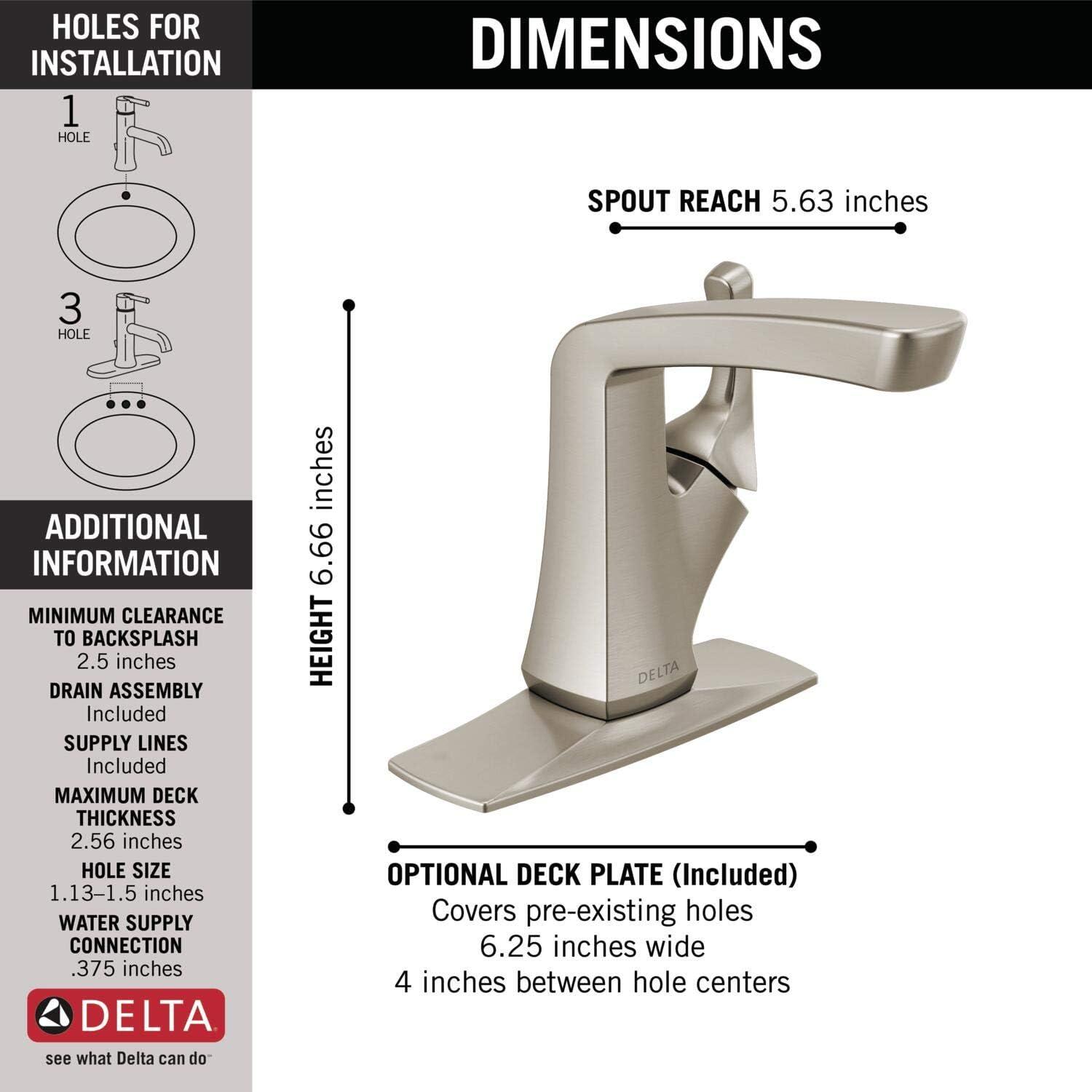 Vesna Single Hole Bathroom Faucet with Drain Assembly, Single Handle Bathroom Sink Faucet