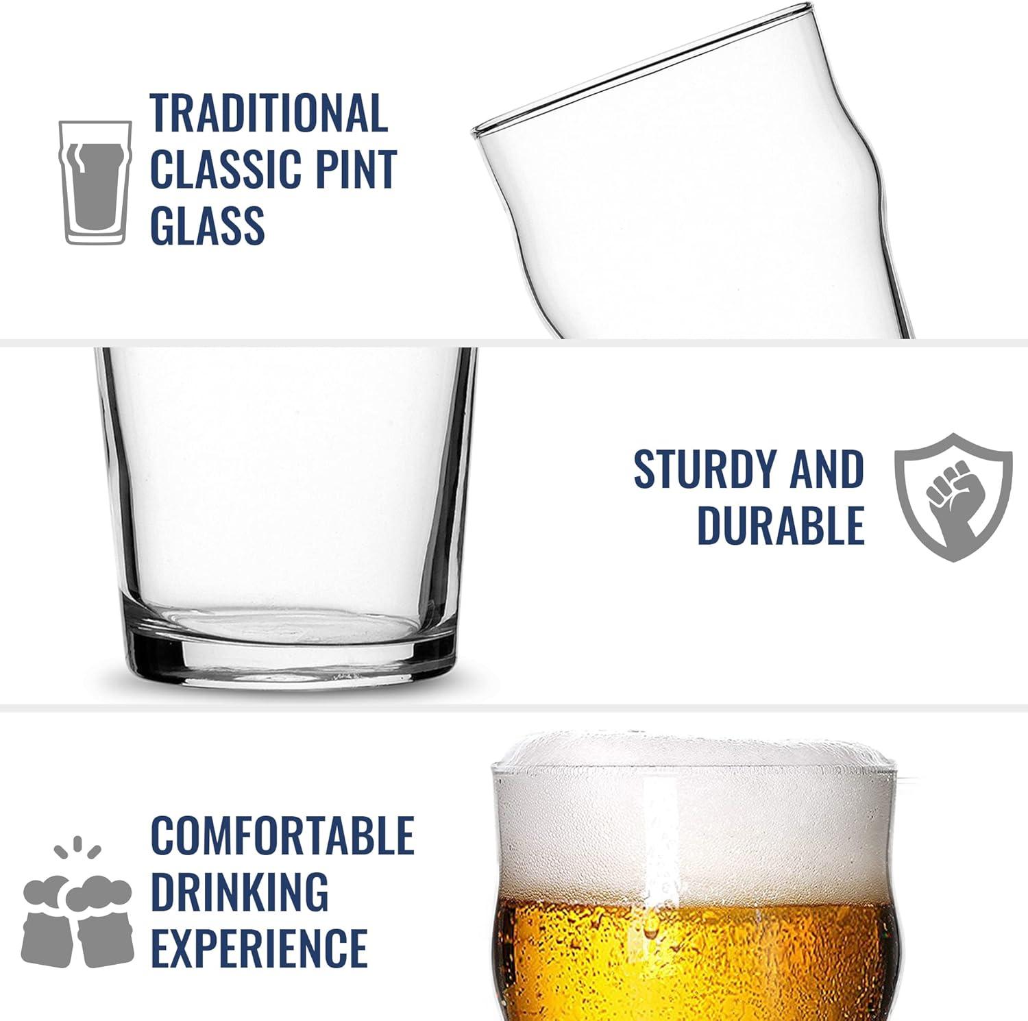 Bormioli Rocco 20 Oz Clear Tempered Glass Pint Set