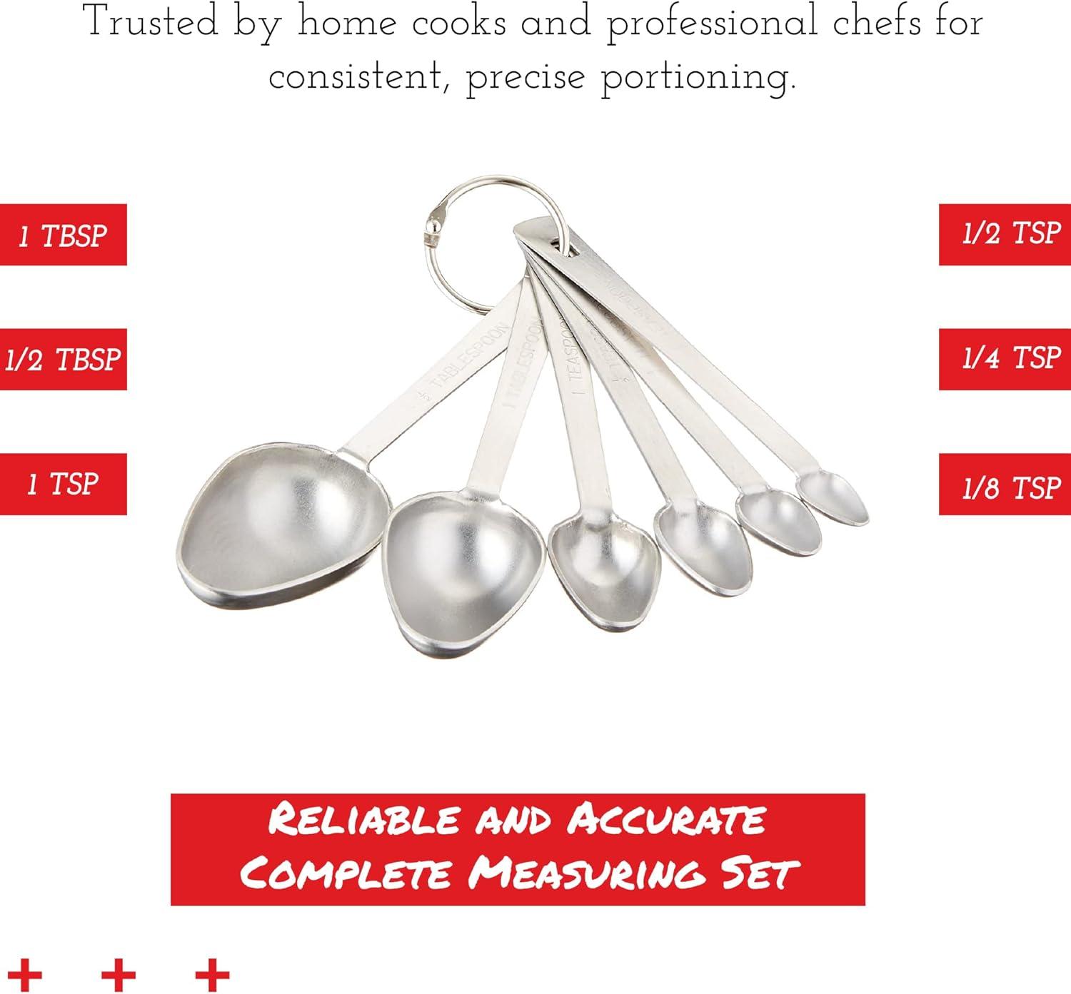 Professional Performance Stainless Steel Measuring Spoons Set of 6