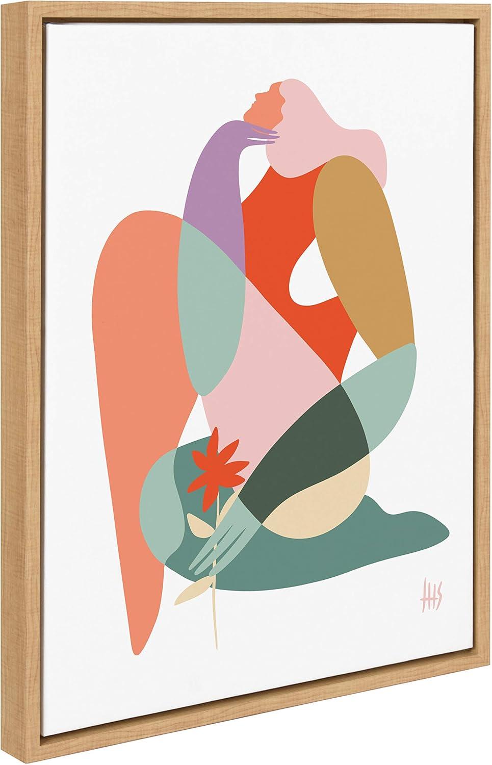 Abstract Body Positivity Canvas Art with Natural Frame