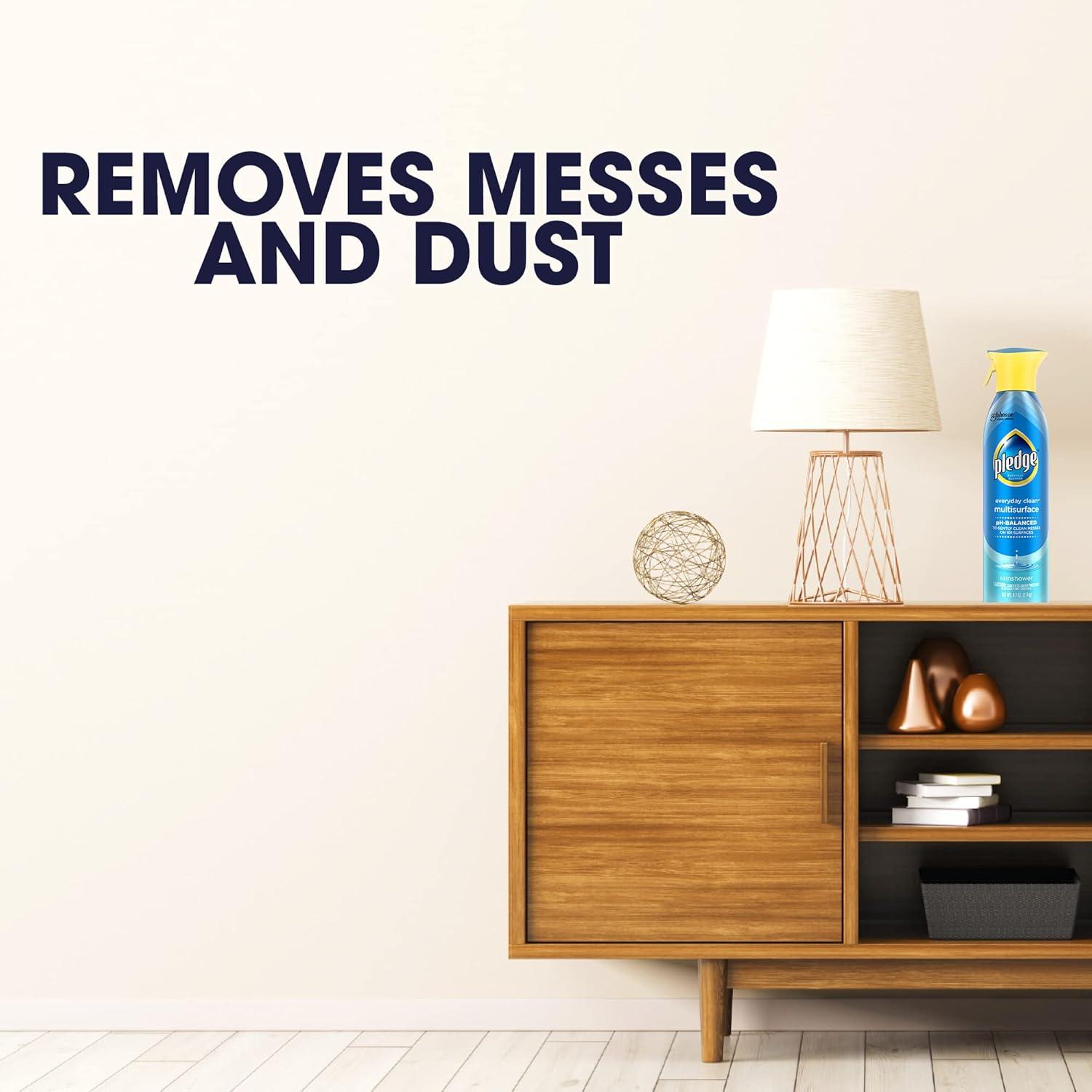 Pledge® Multi Surface Cleaner, Everyday Cleaner™, Aerosol, Rainshower Scent, 9.7 oz