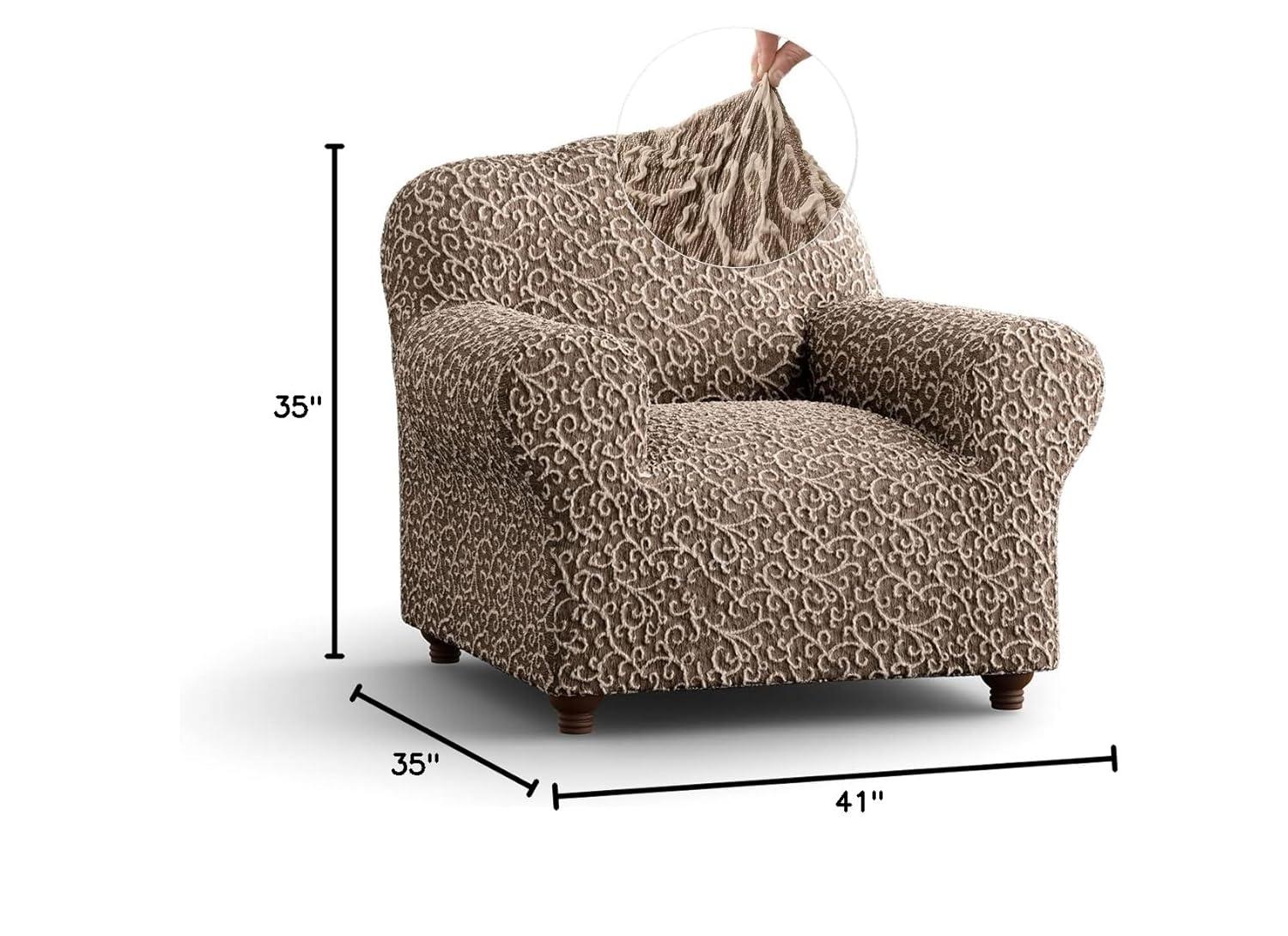 Stretchy Slipcover for Armchair- Premium Quality & Style - Jacquard Collection