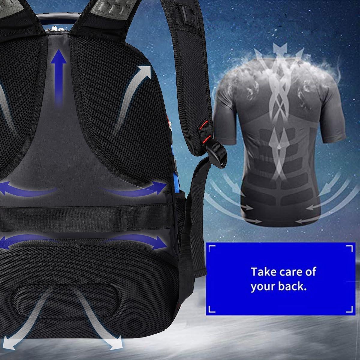 SHRRADOO Extra Large 50L Travel Laptop Backpack with USB Charging Port, College High School Backpack Airline Approved Business Work Bag Fits 17 Inch Computer for Men Women