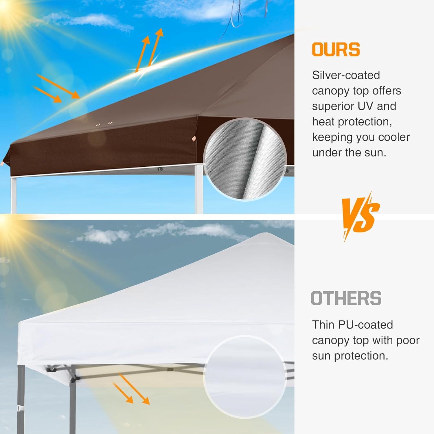 EAGLE PEAK Pop Up Canopies 10 Ft. W x 10 FT. D Metal Party Tent Canopy