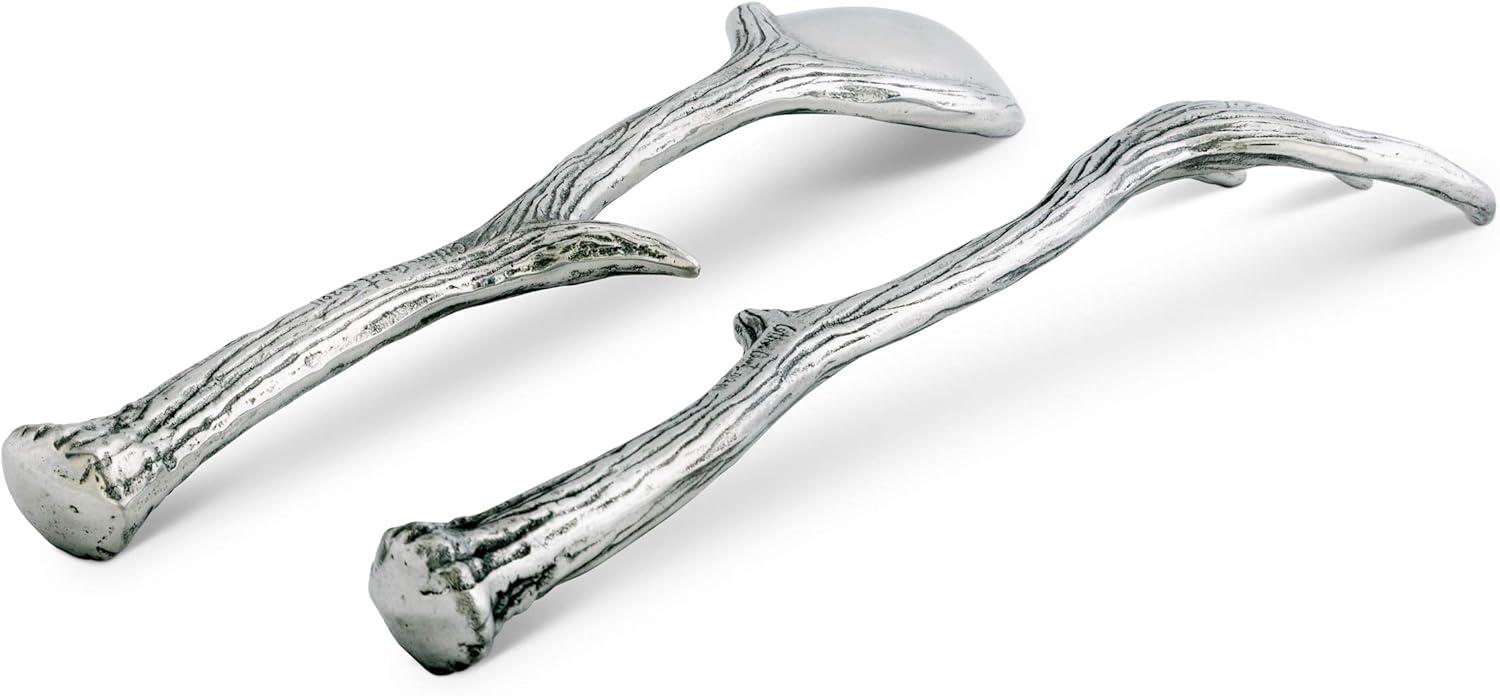 Rustic Aluminum Antler Salad Serving Set, 13.25 inches