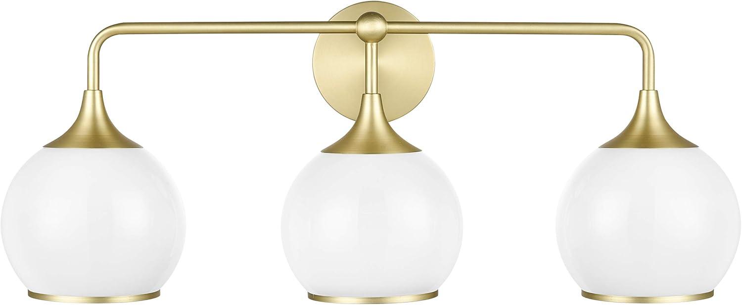 Light Society Lia 3-Light Vanity Light, Brushed Brass/Opal