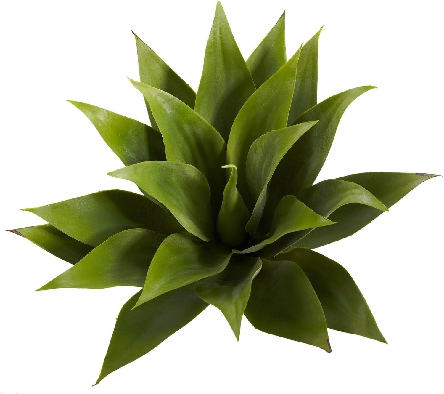 Nearly Natural 17" Agave Succulent Plant (Set of 2): Indoor Faux Flora, Iron & Plastic Material