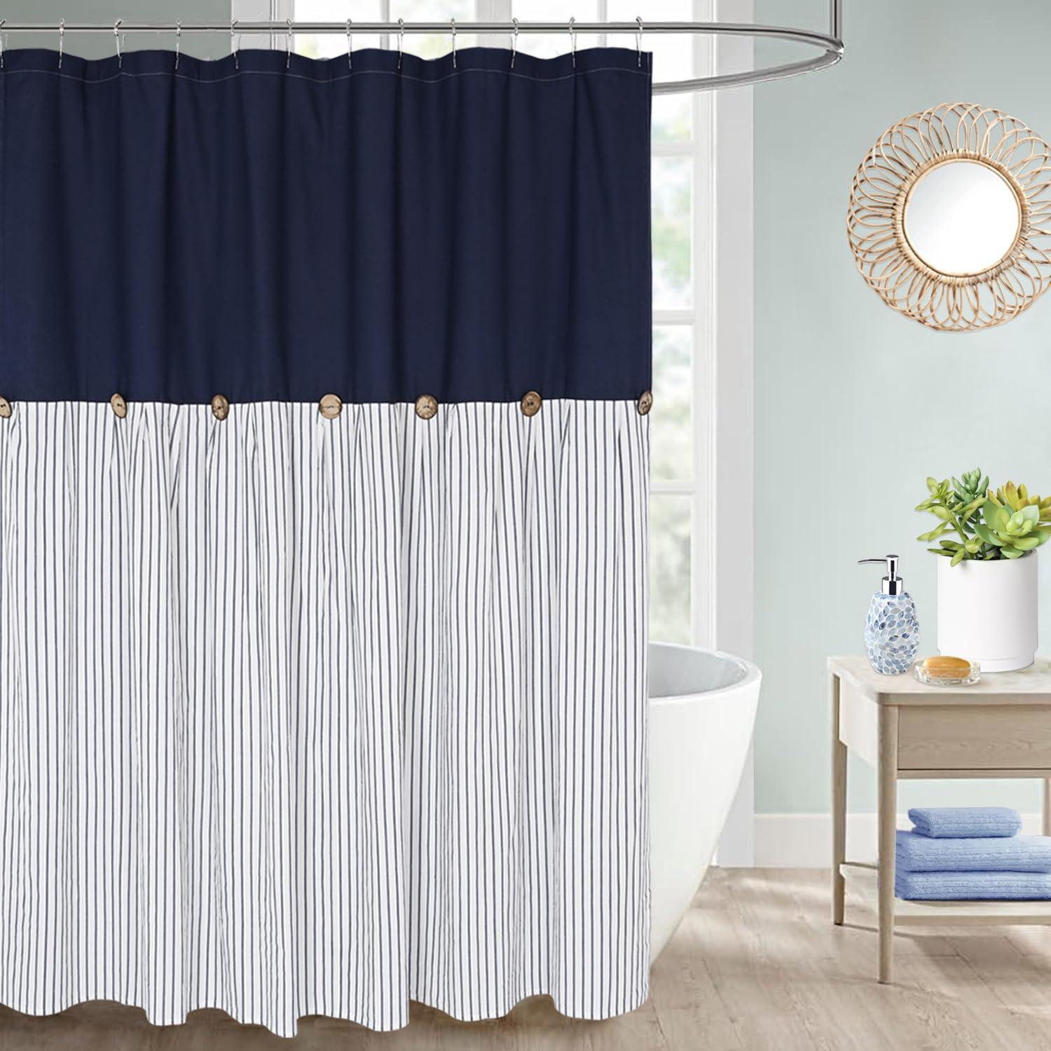 Gracie Oaks Daeb Cotton Blend Shower Curtain