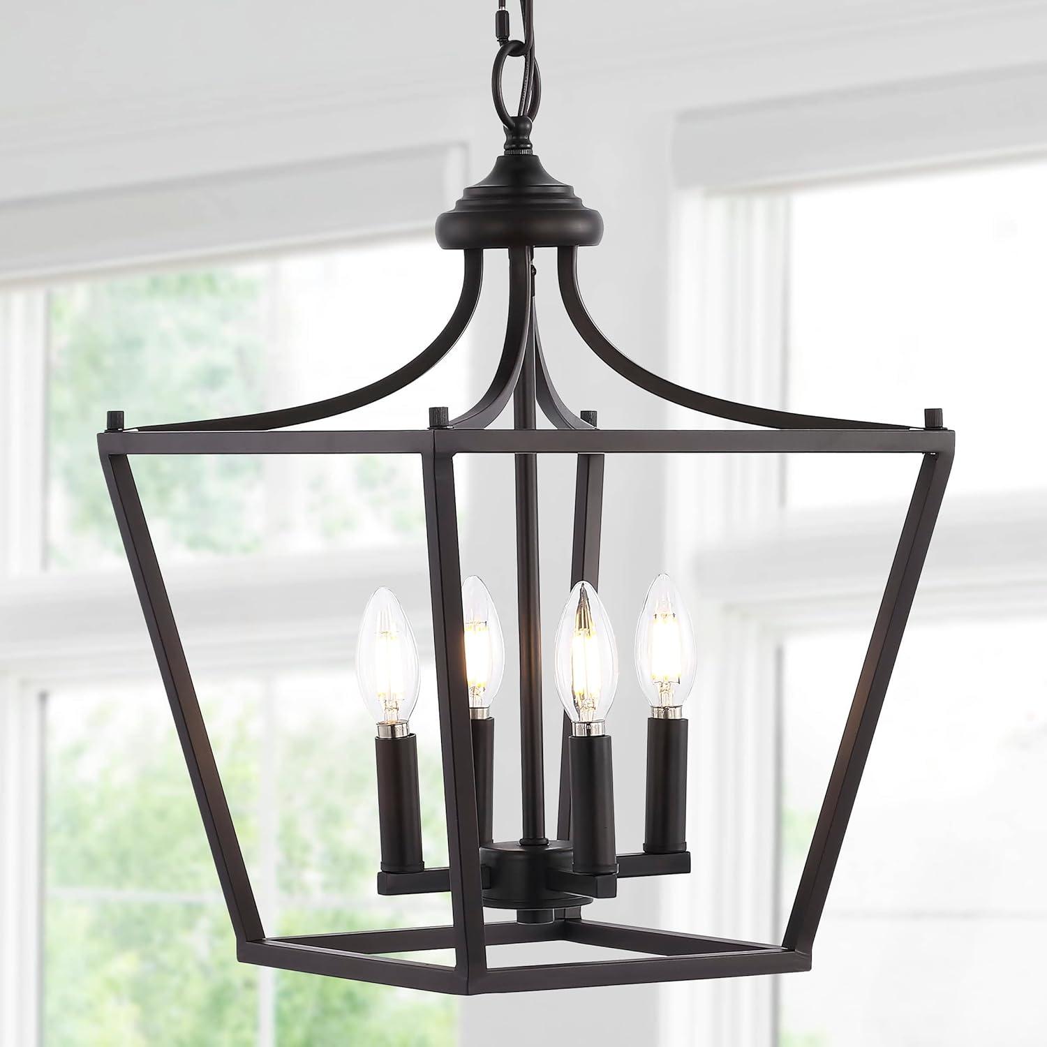 Camden 13" 4-Light Iron Classic Midcentury Pendant Lantern, Oil Rubbed Bronze