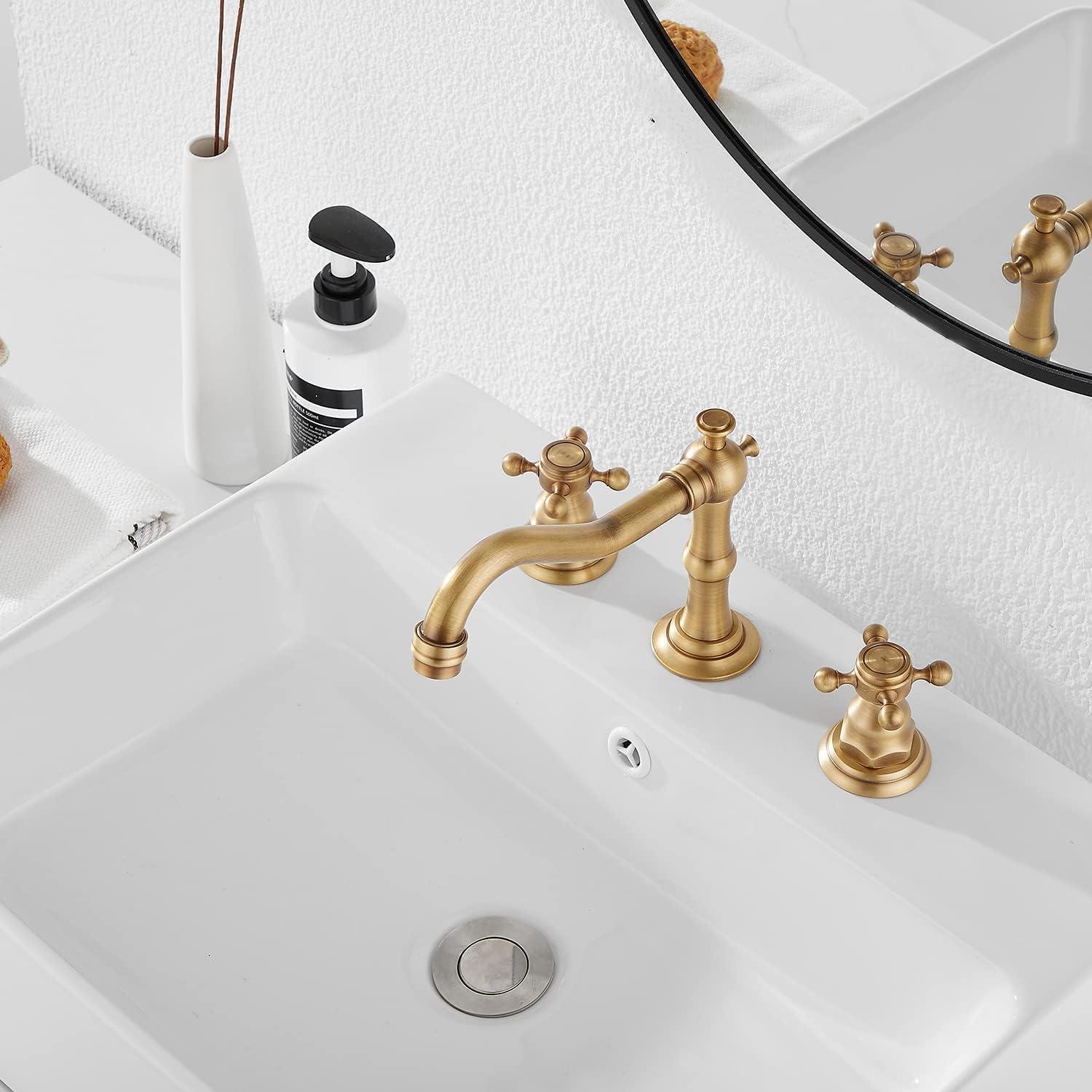 Widespread 2-handle Bathroom Faucet with Drain Assembly