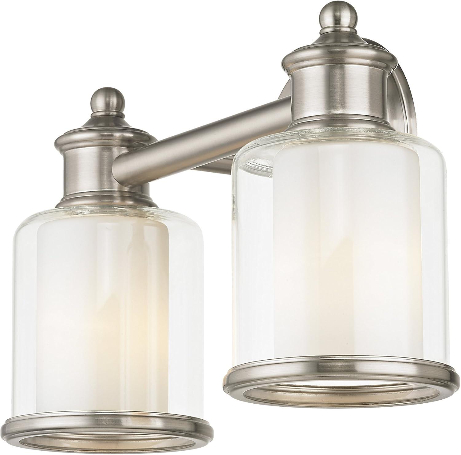 Elegant Brushed Nickel 2-Light Bath Vanity with Dimmable Feature