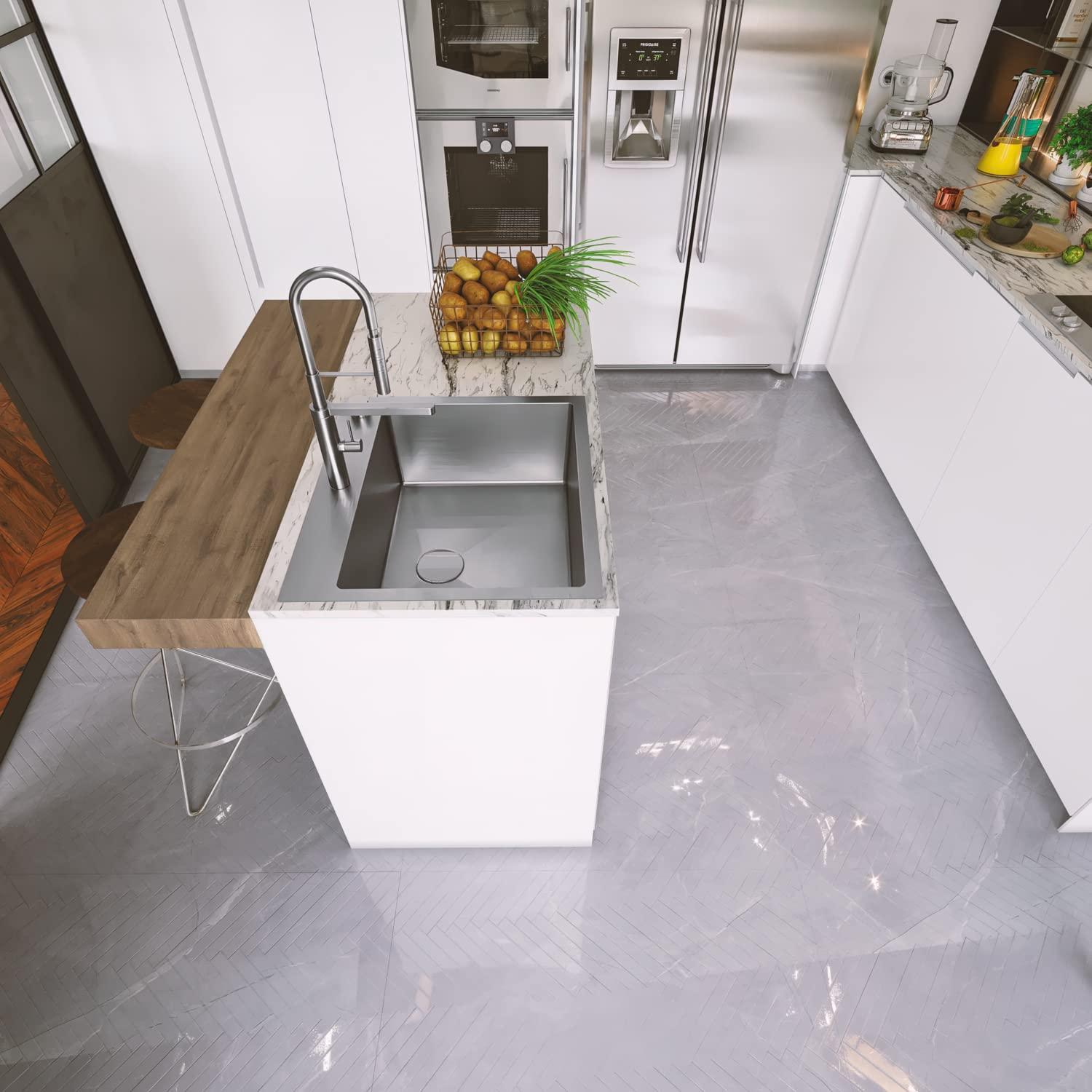 Sinber 25" x 22" Drop In Single Bowl Kitchen Sink with 18 Gauge 304 Stainless Steel Satin Finish