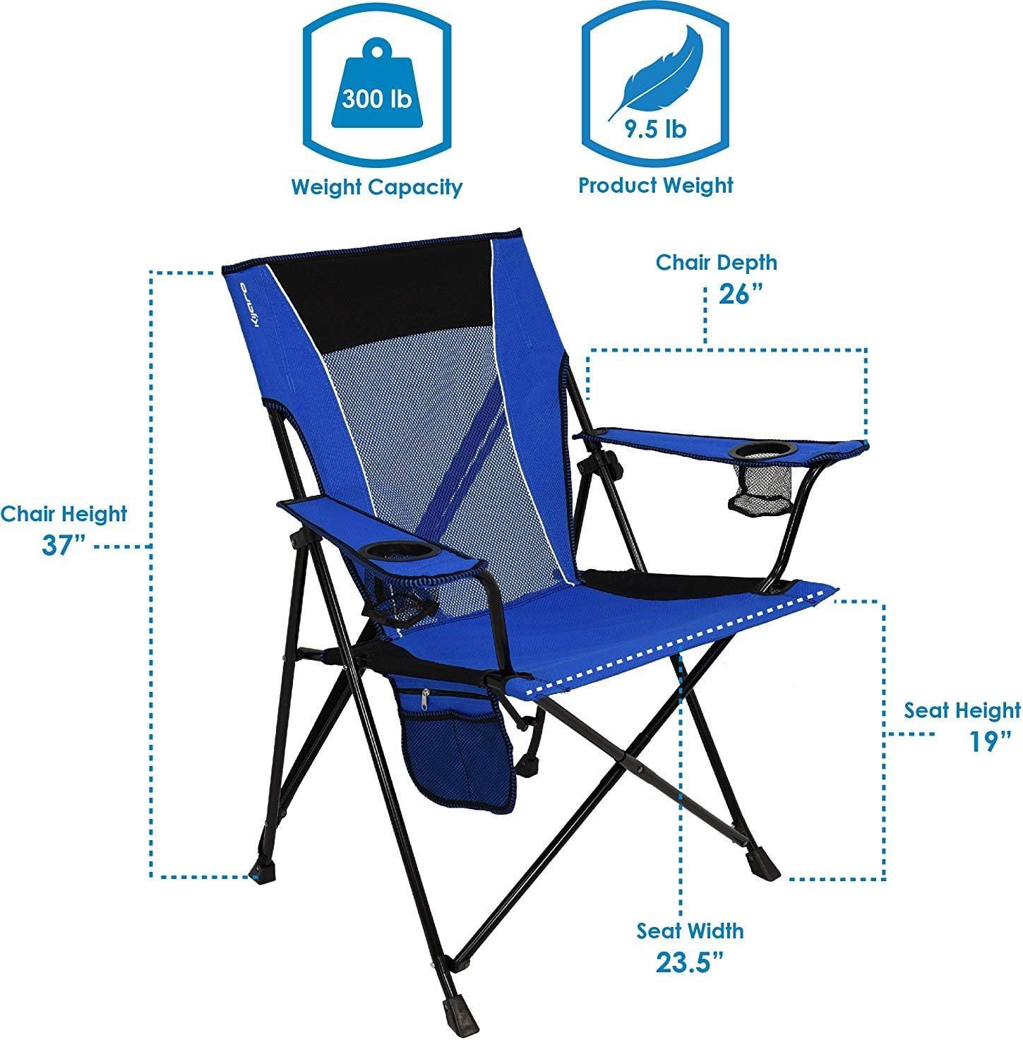 Maldives Blue Dual Lock Folding Camp Chair with Cup Holders