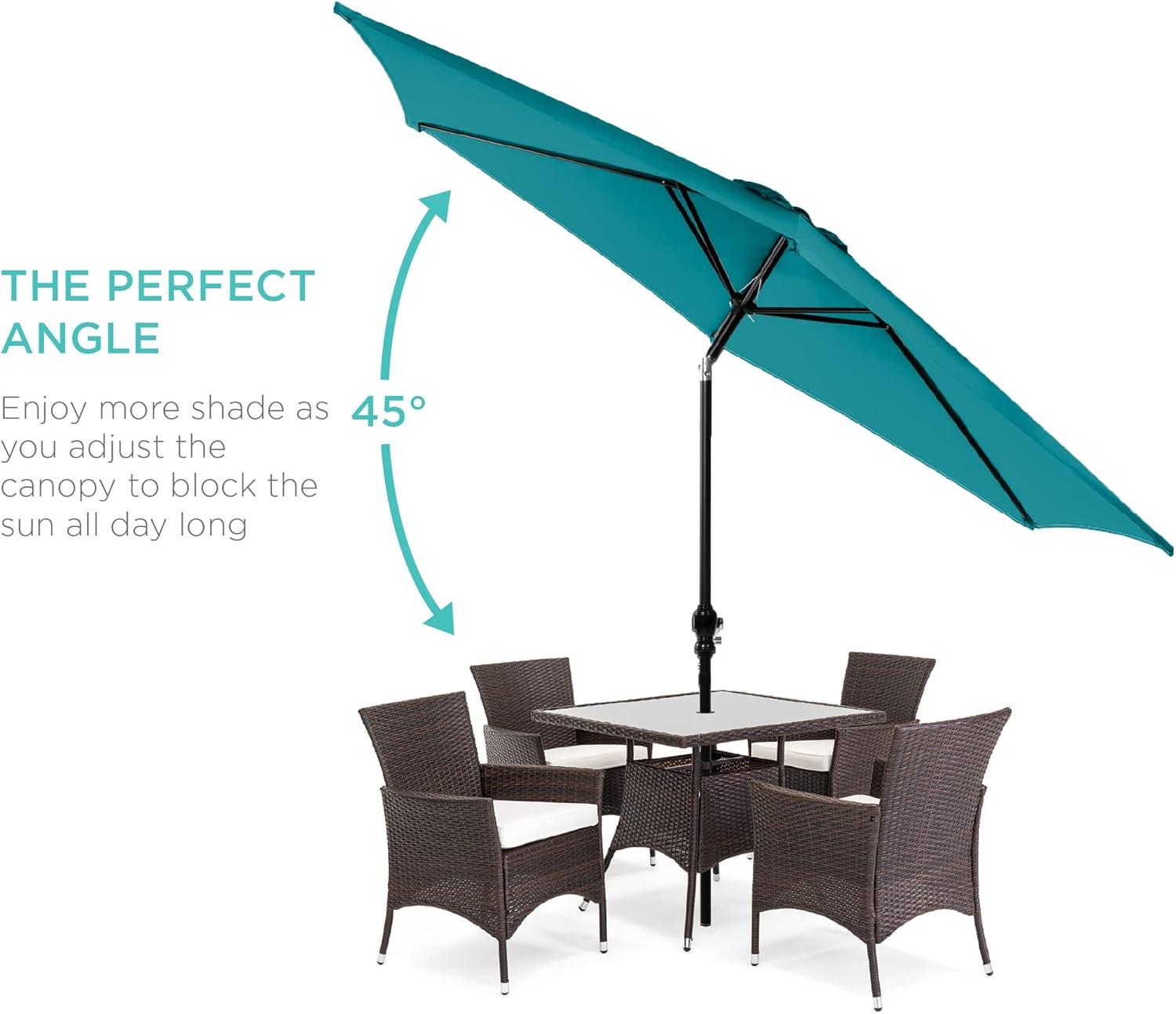 Best Choice Products 10ft Outdoor Steel Market Patio Umbrella w/ Crank, Tilt Push Button, 6 Ribs - Cerulean