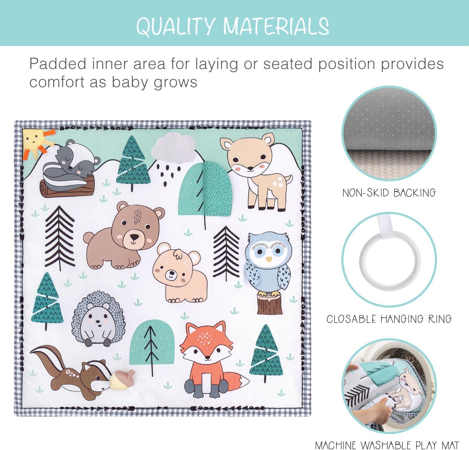 The Peanutshell Woodland 7-in-1 Activity Play Gym & Play Mat for Baby