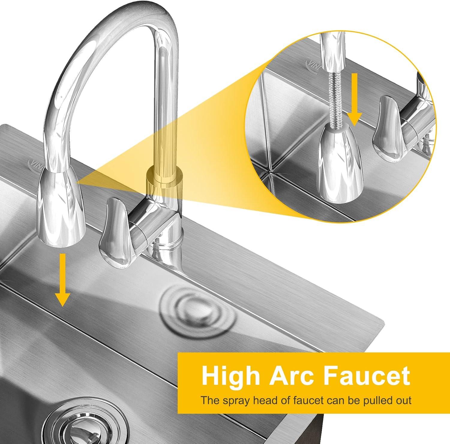 Ktaxon Gray Stainless Steel 72.6 lb Utility Sink