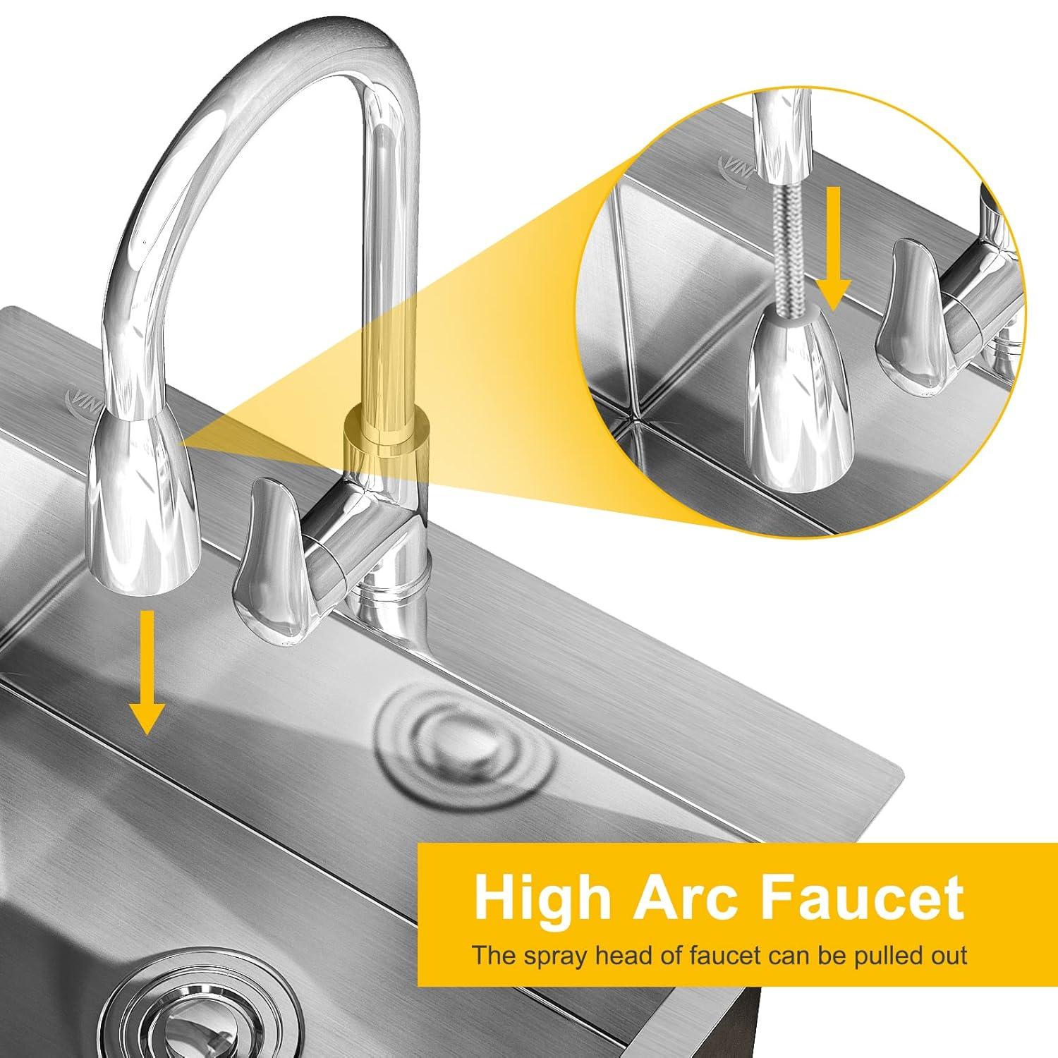 Ktaxon Gray Stainless Steel 72.6 lb Utility Sink