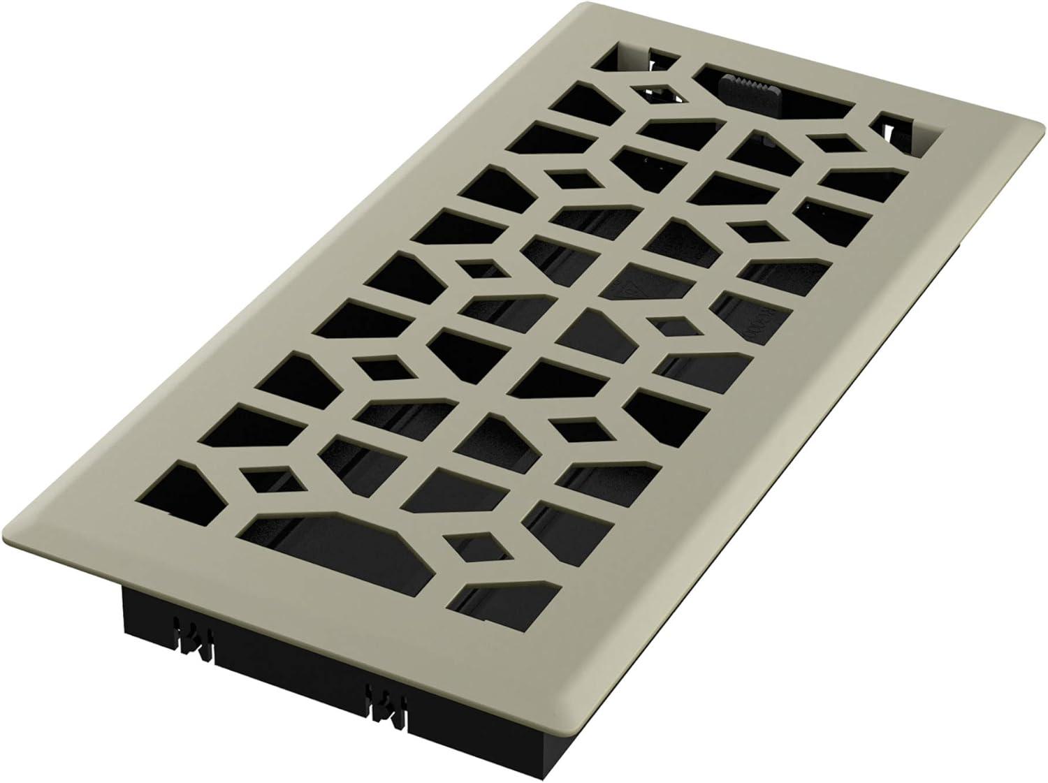 Satin Nickel Steel Decorative Floor Register 4x10 Inch