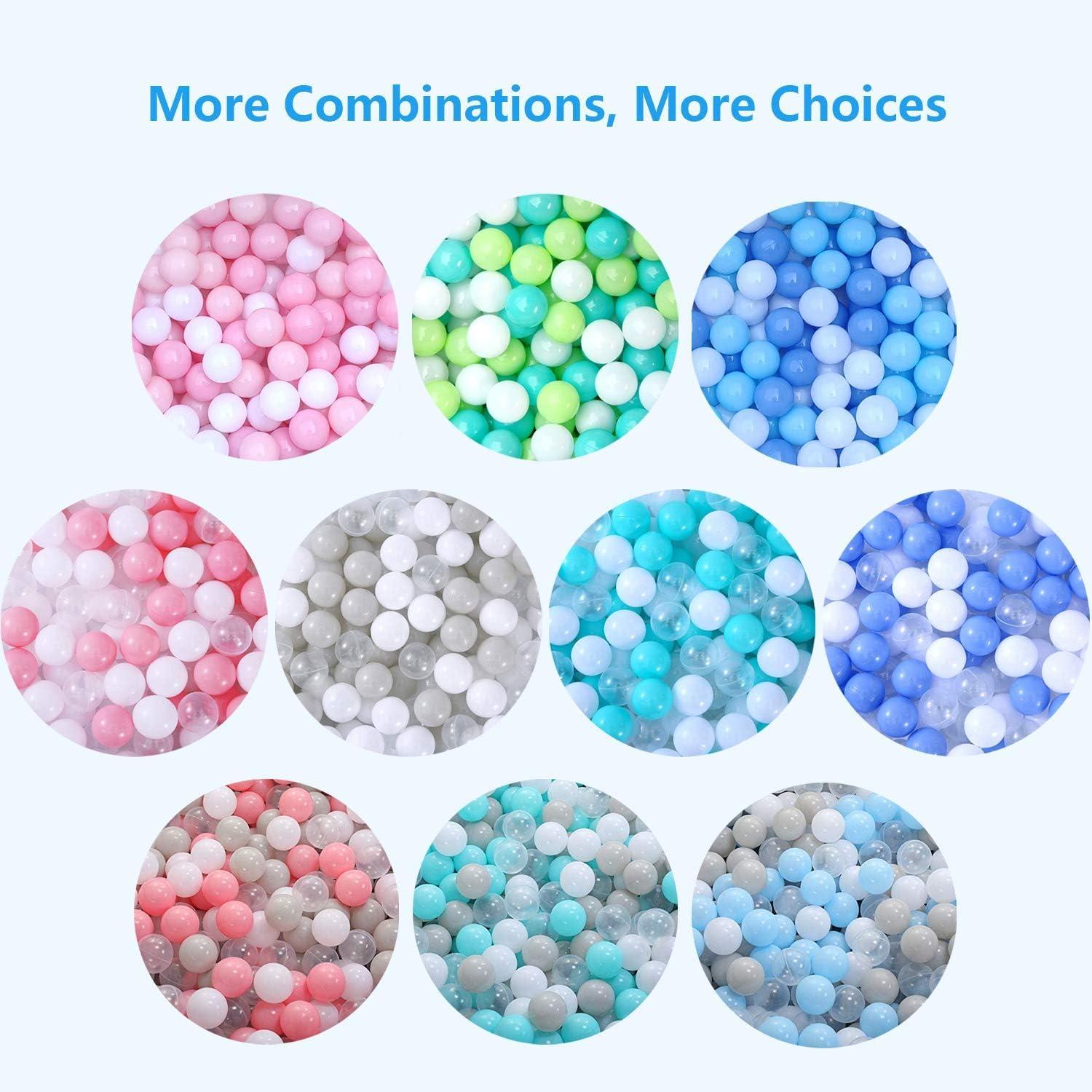Anvazise 100Pcs Ball Pit Balls Thickened Eco-friendly Smooth Reusable Bite-resistant Hand-on Ability PE Material Macaron Color Pit Balls Kindergarten Toy
