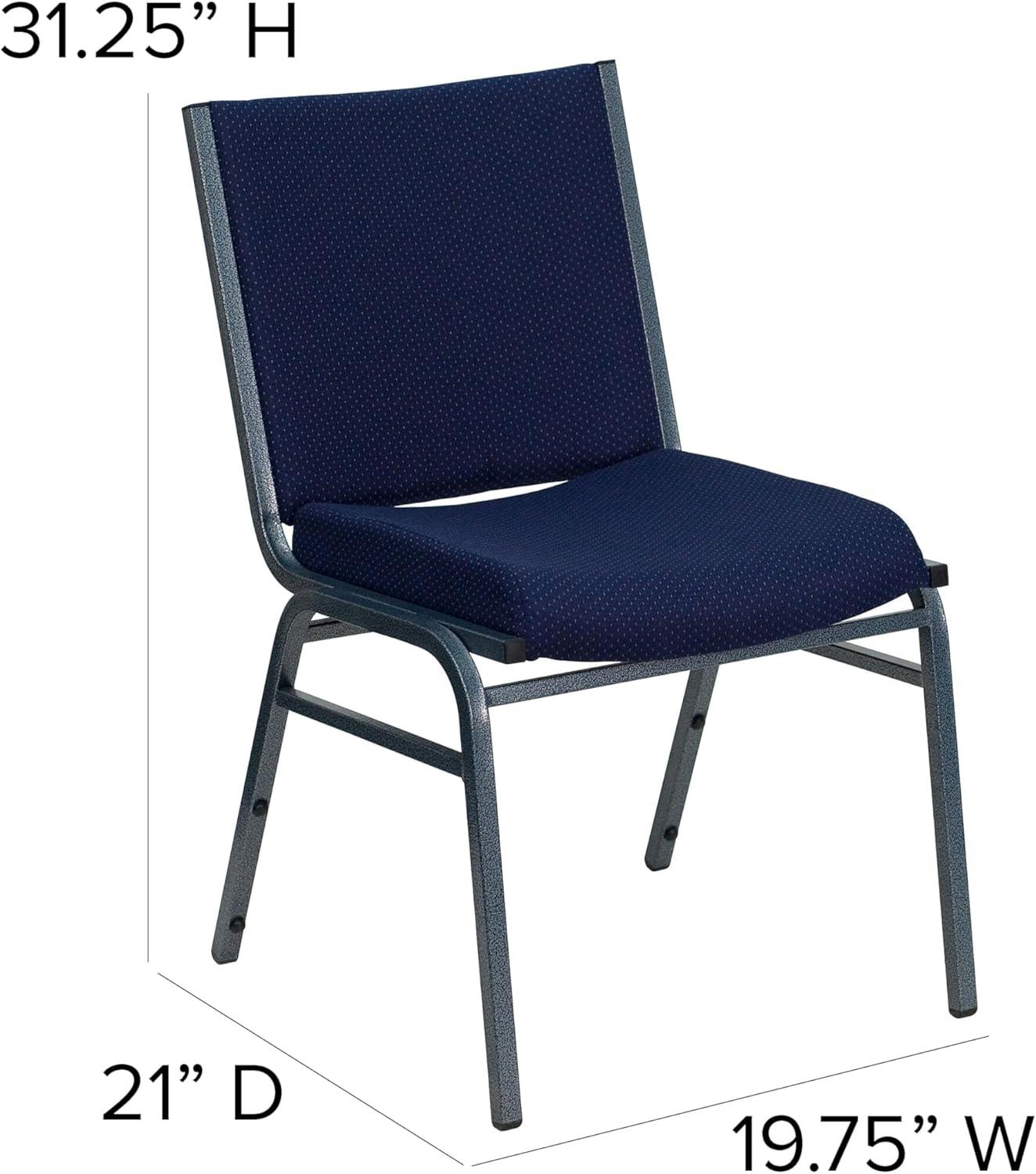 Flash Furniture HERCULES Series Heavy Duty Navy Blue Dot Fabric Stack Chair