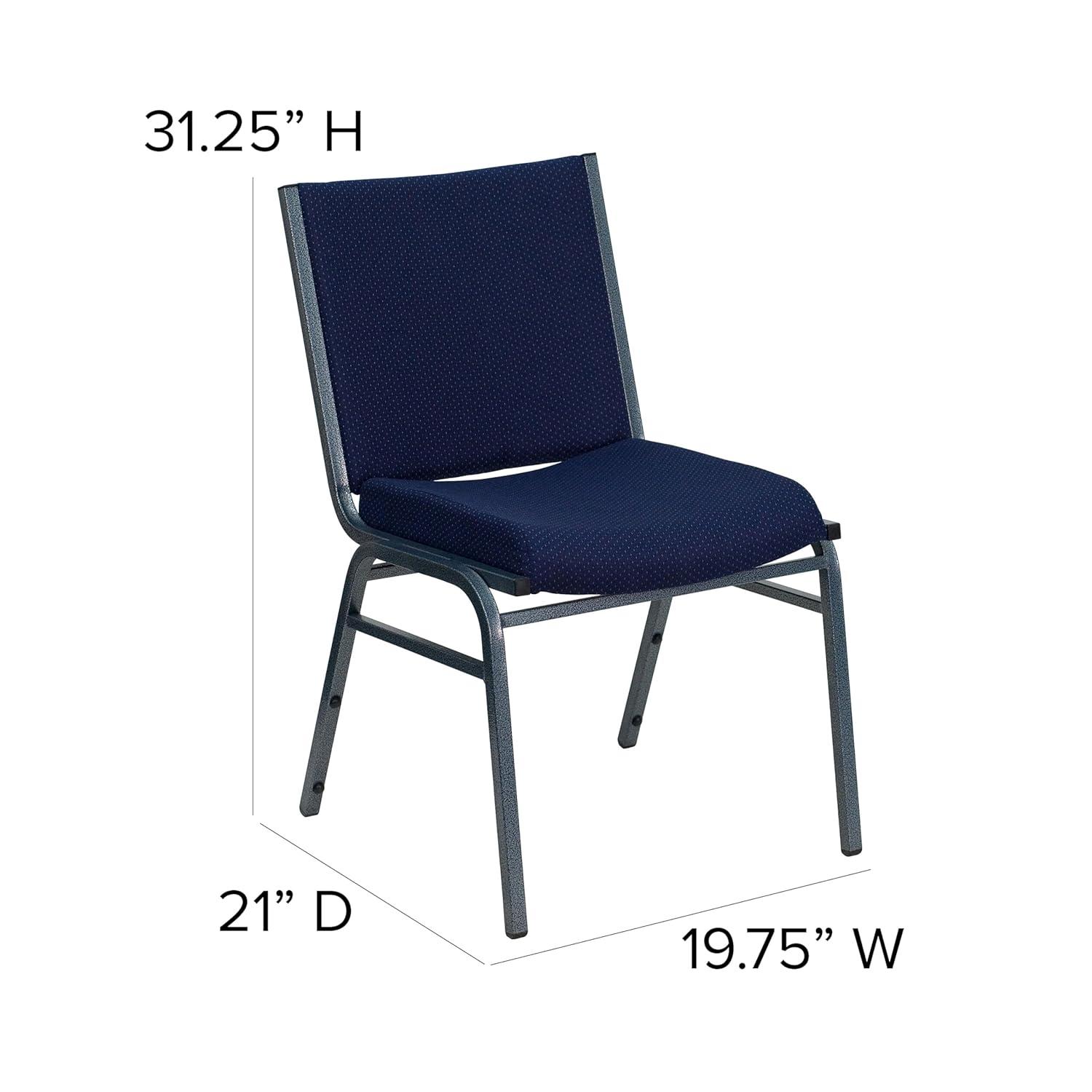Flash Furniture HERCULES Series Heavy Duty Navy Blue Dot Fabric Stack Chair