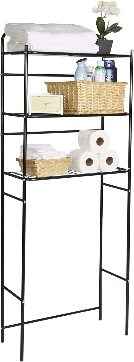 Black Metal 3-Tier Over-the-Toilet Storage Rack