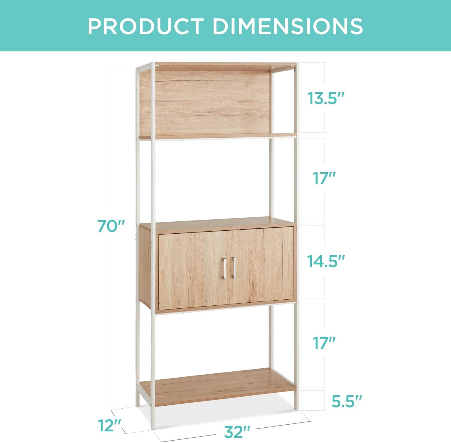 Best Choice Products Storage Bookshelf for Living Room, Walkway w/ Enclosed Cabinet, Elevated Design