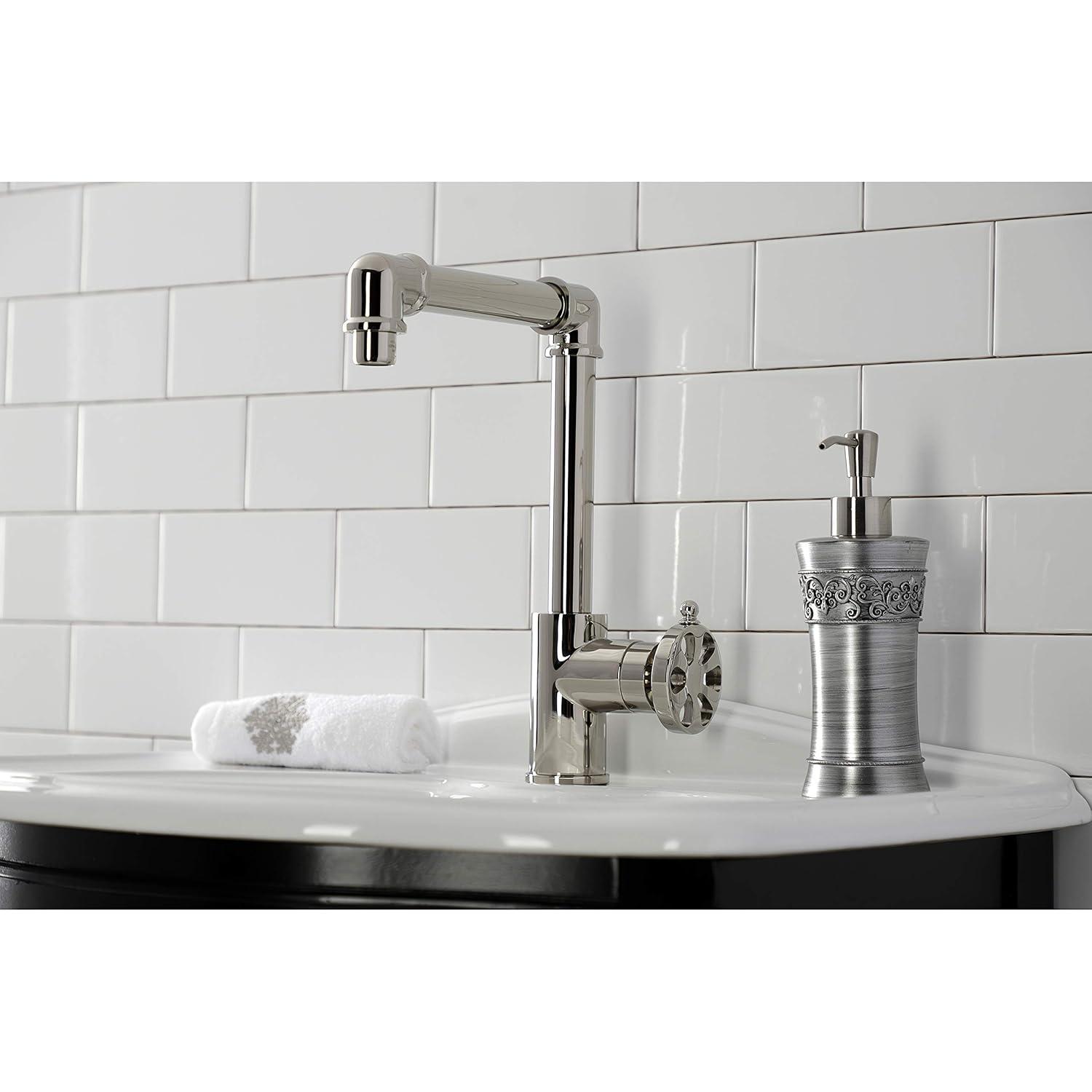 Kingston Brass Kingston Brass Belknap Single-Handle 1-Hole Deck Mount Bathroom Faucet with Push Pop-Up KS144RXPN